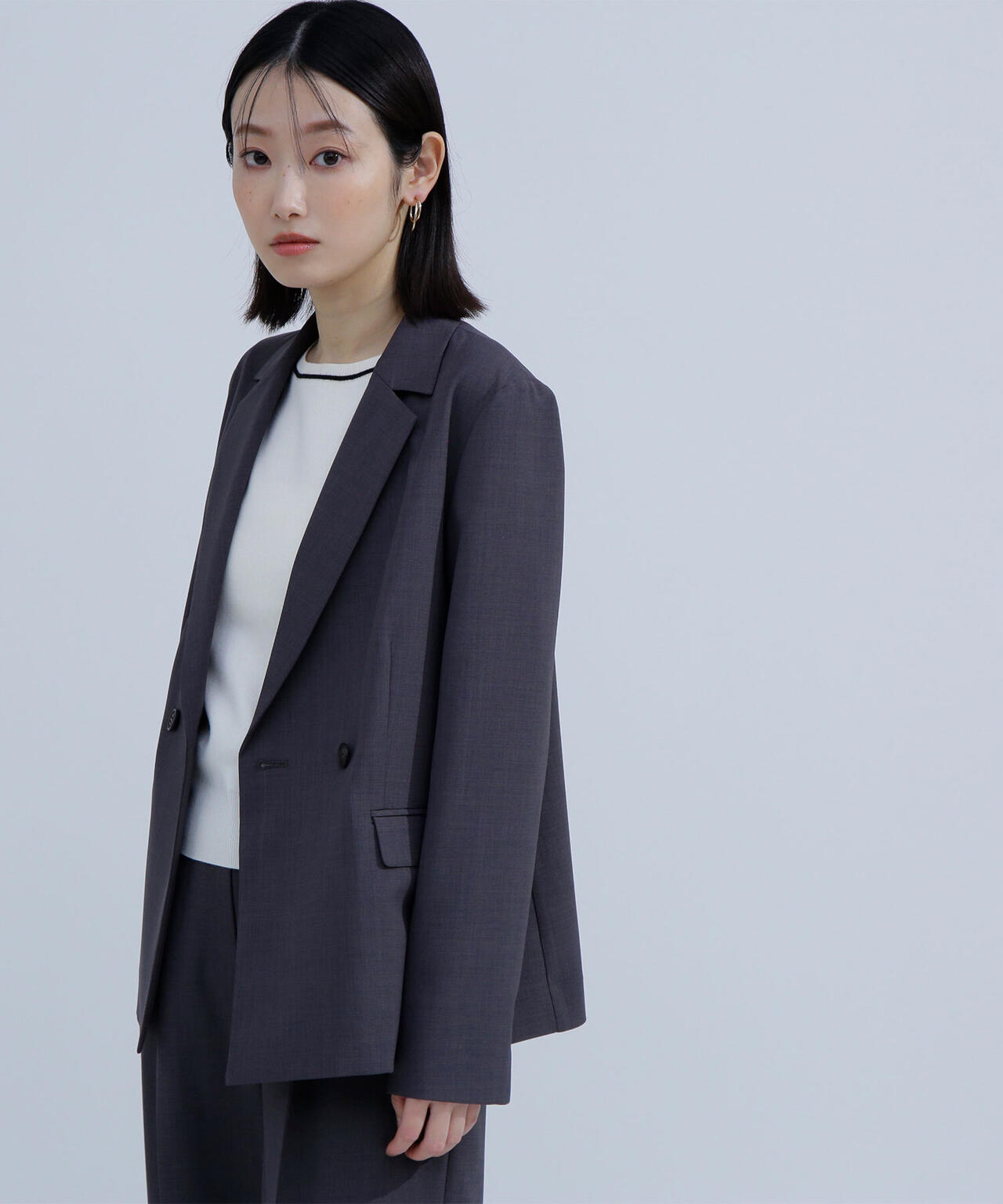 リネンライク SETUP ダブルブレストジャケット | NATURAL BEAUTY BASIC  