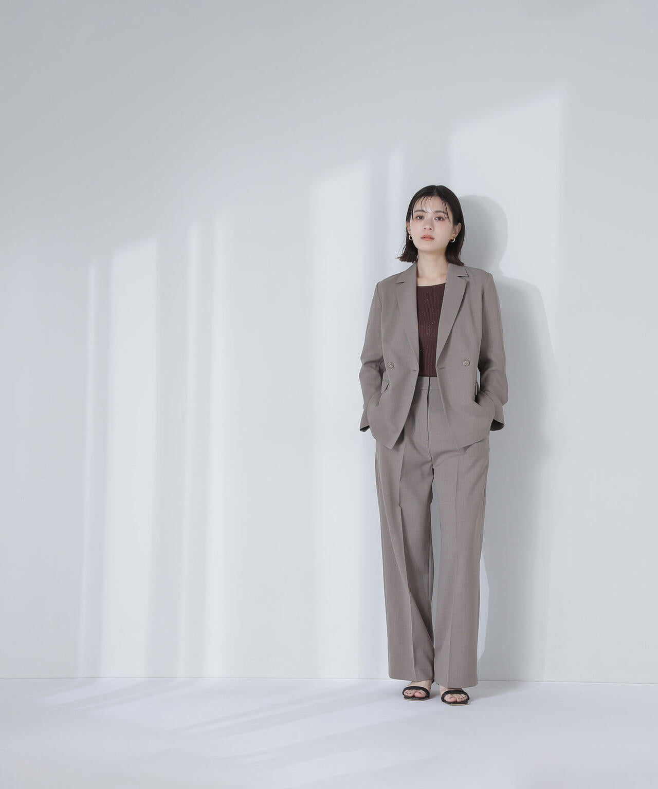 リネンライク SETUP ダブルブレストジャケット | NATURAL BEAUTY BASIC  