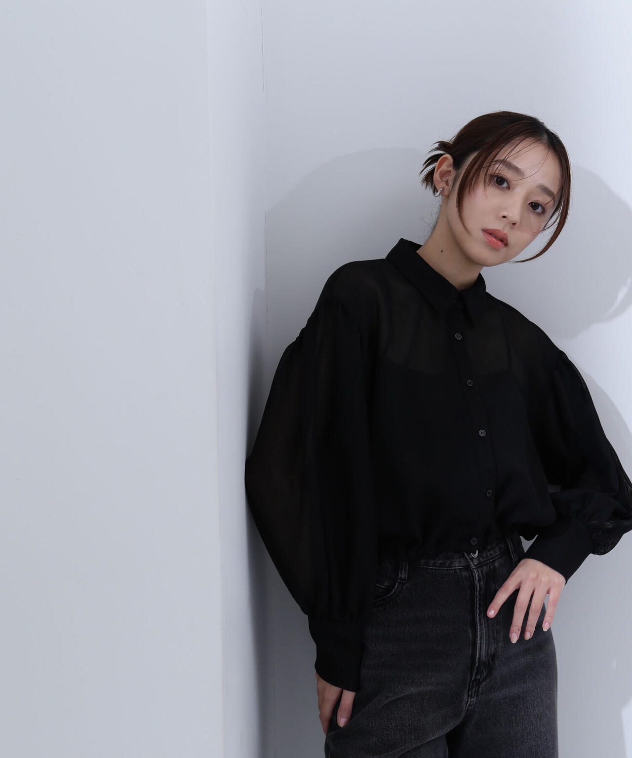 シャツカラーメッシュブルゾン | NATURAL BEAUTY BASIC（ナチュラル