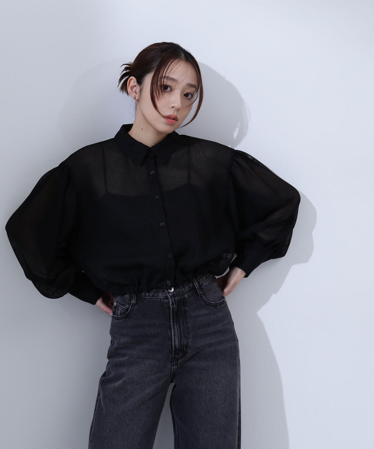 シャツカラーメッシュブルゾン | NATURAL BEAUTY BASIC（ナチュラル