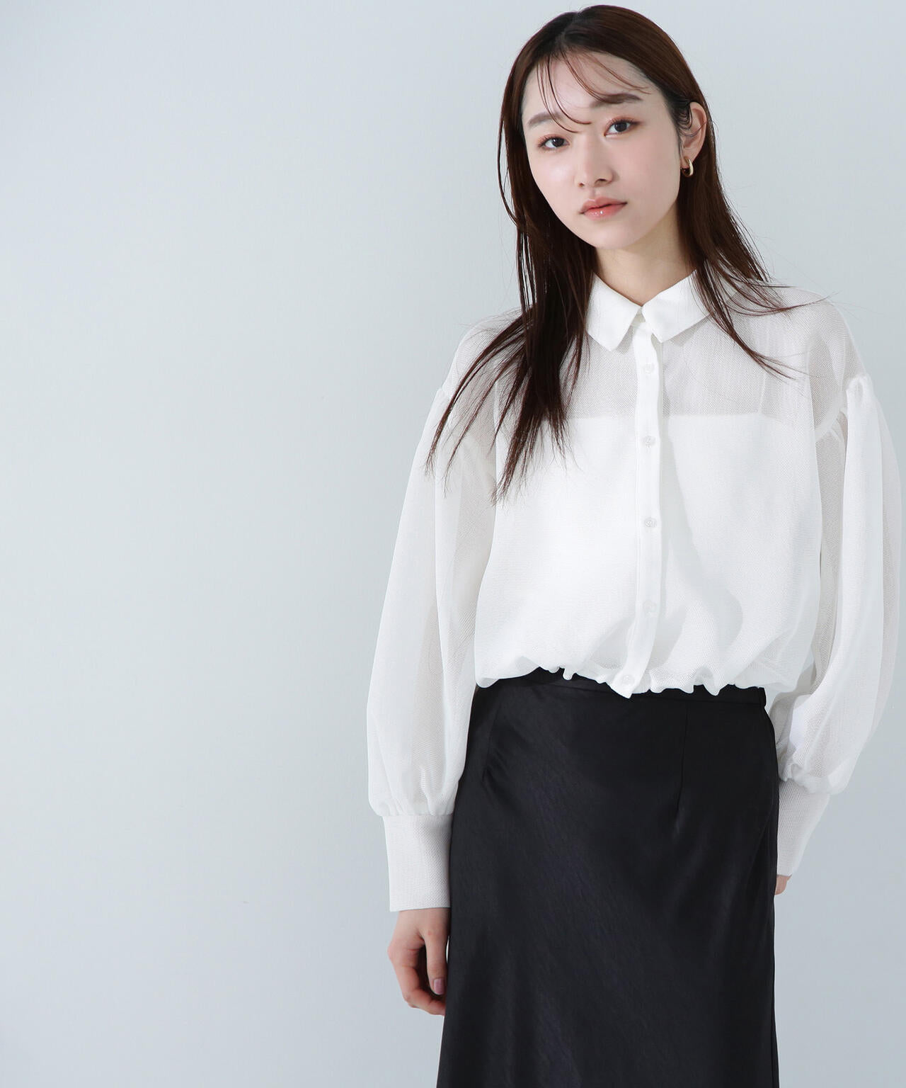 シャツカラーメッシュブルゾン | NATURAL BEAUTY BASIC（ナチュラル