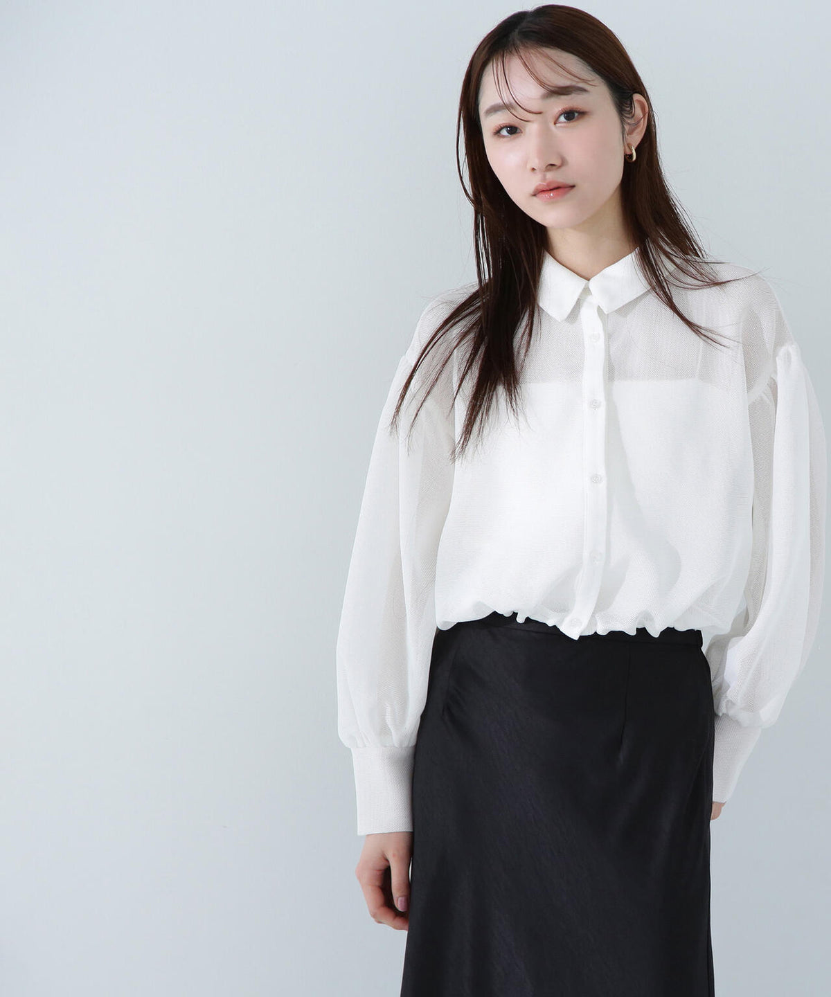 シャツカラーメッシュブルゾン | NATURAL BEAUTY BASIC（ナチュラル 