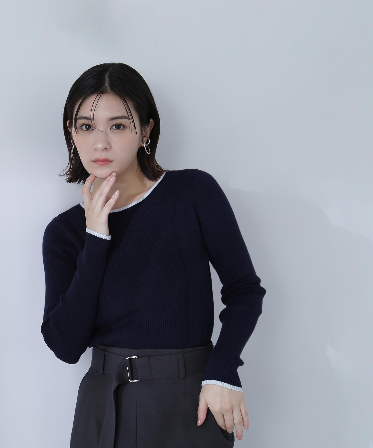 バイカラーリブニット | NATURAL BEAUTY BASIC(ナチュラル バイカラーリブニット | NATURAL BEAUTY BASIC(ナチュラル