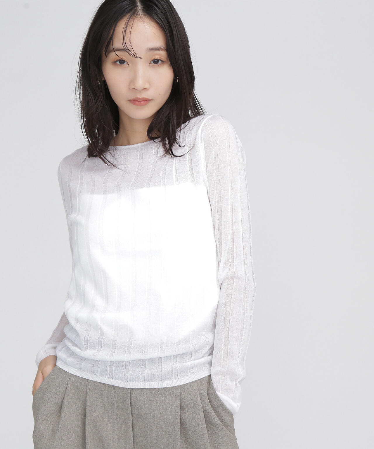 スパークナイロンシアーリブニット | NATURAL BEAUTY BASIC