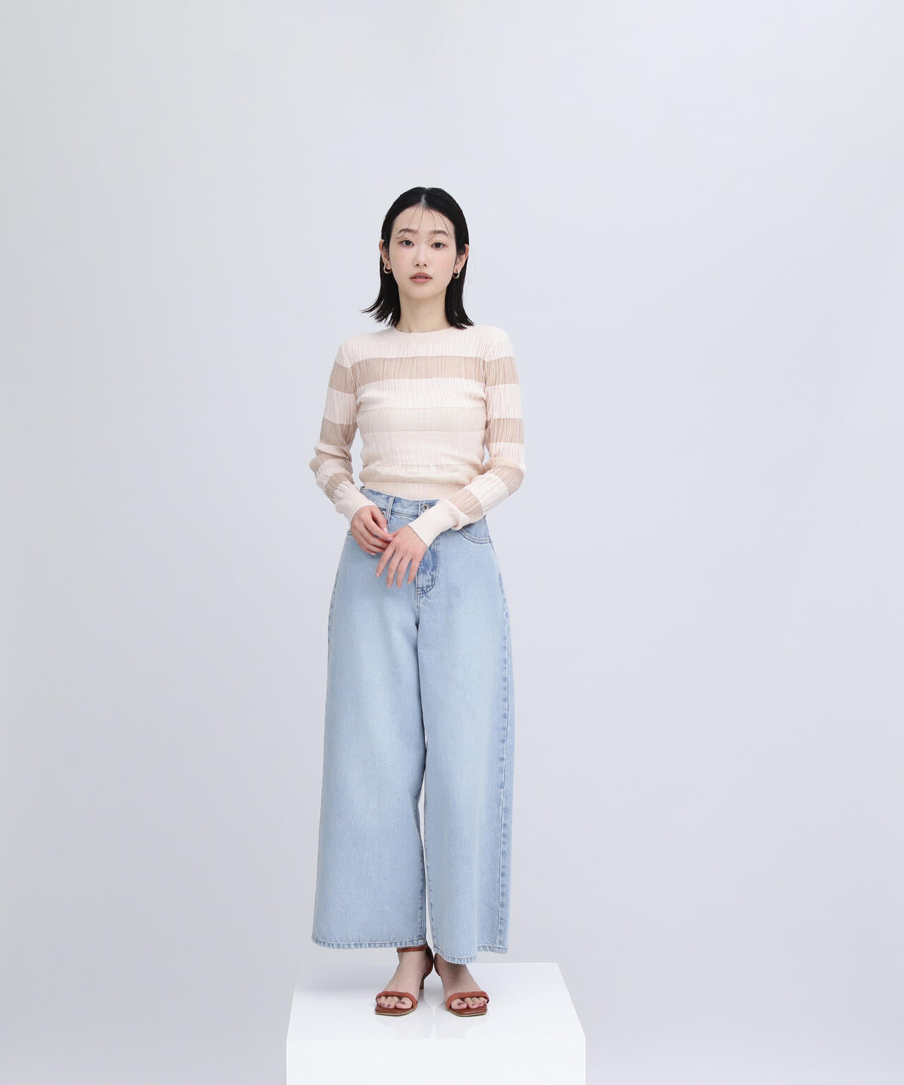 ウェーブシアーボーダー SETUP ニット | NATURAL BEAUTY BASIC