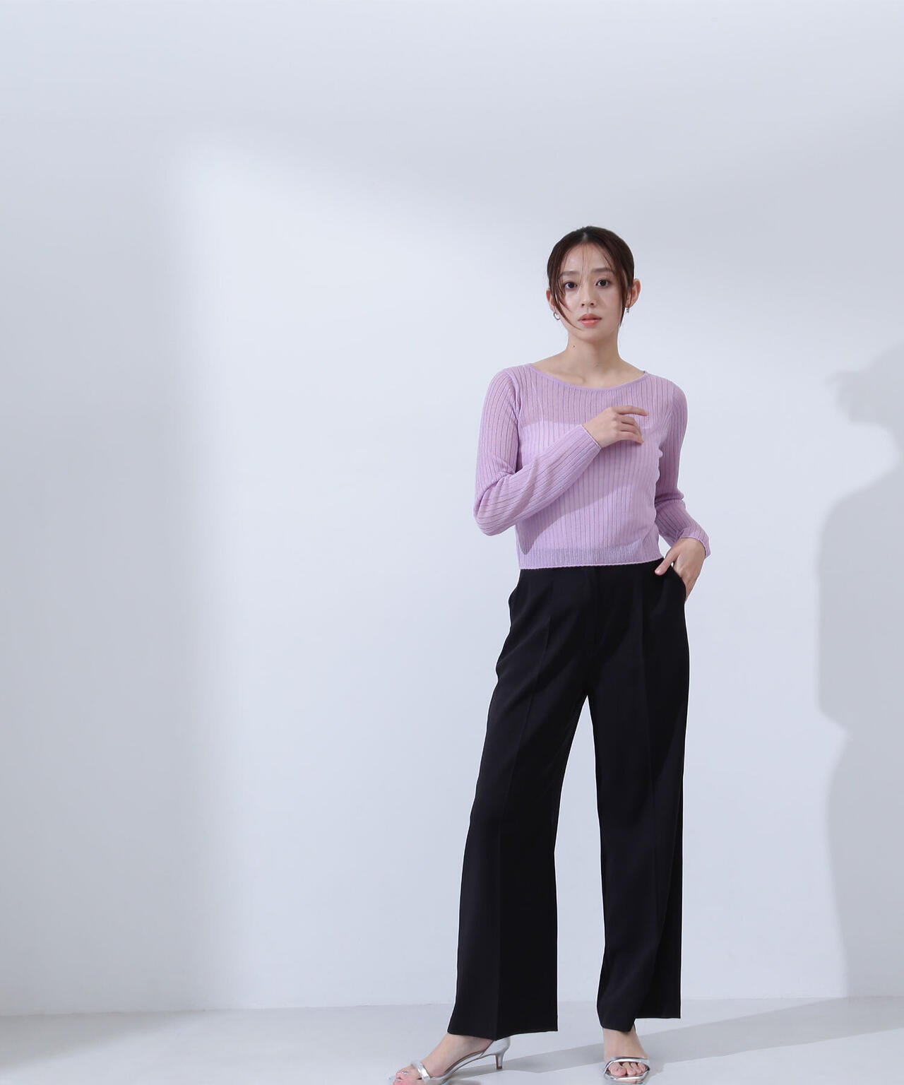 ぽのページ Oggi掲載】シアークロップドリブニット | NATURAL BEAUTY BASIC