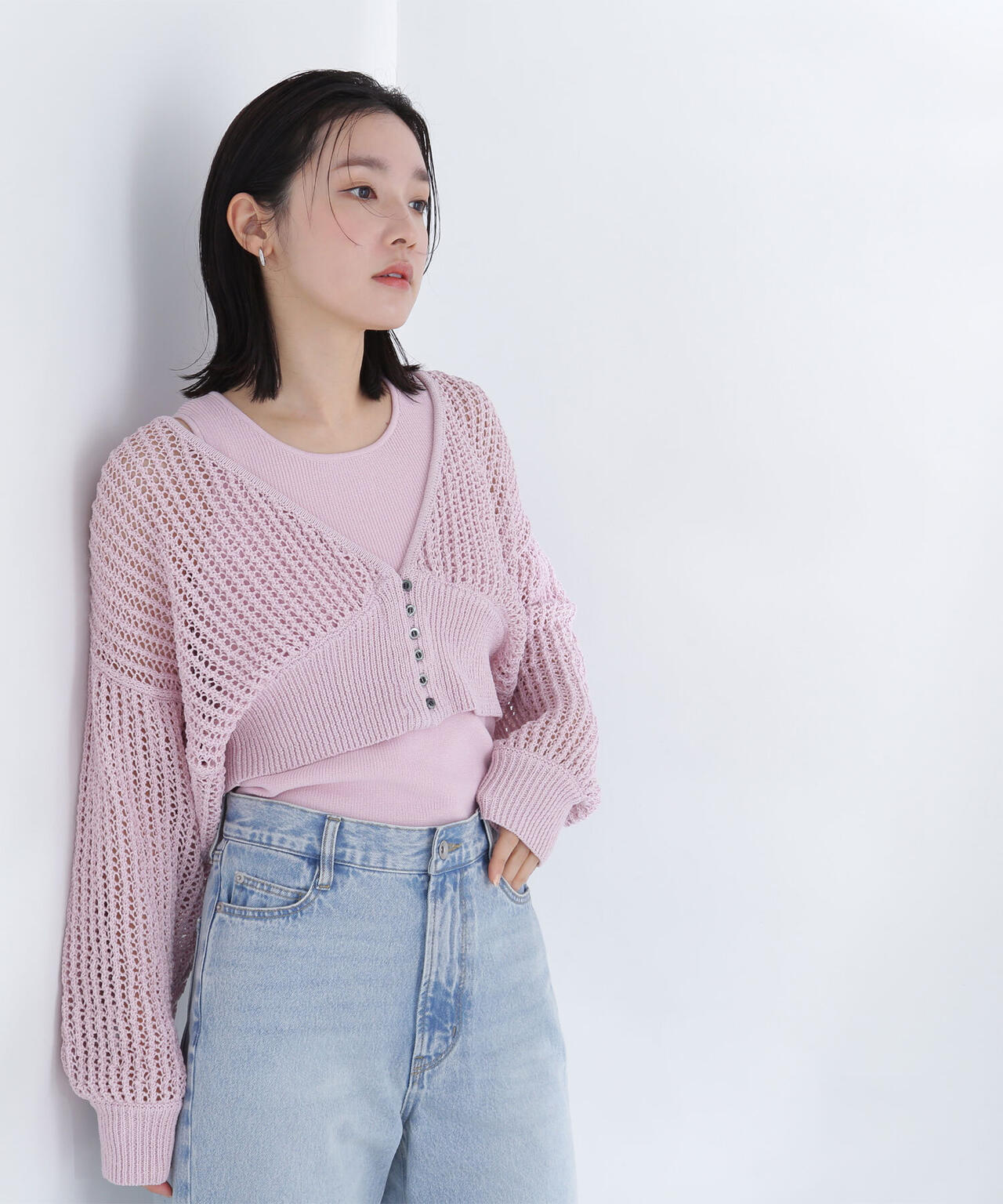 アメスリレイヤードメッシュカーディガン | NATURAL BEAUTY BASIC
