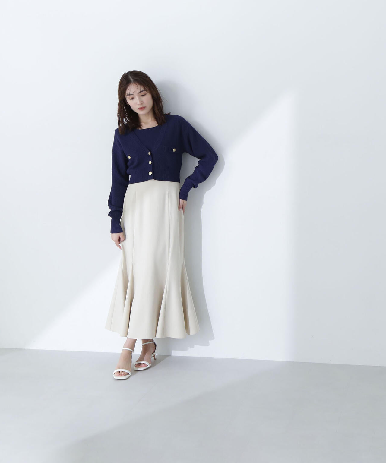 NATURAL BEAUTY BASIC (L) セットアップ ツイード ラメ入 ナチュラルビューティーベーシック NATURAL BEAUTY BASIC スプリング