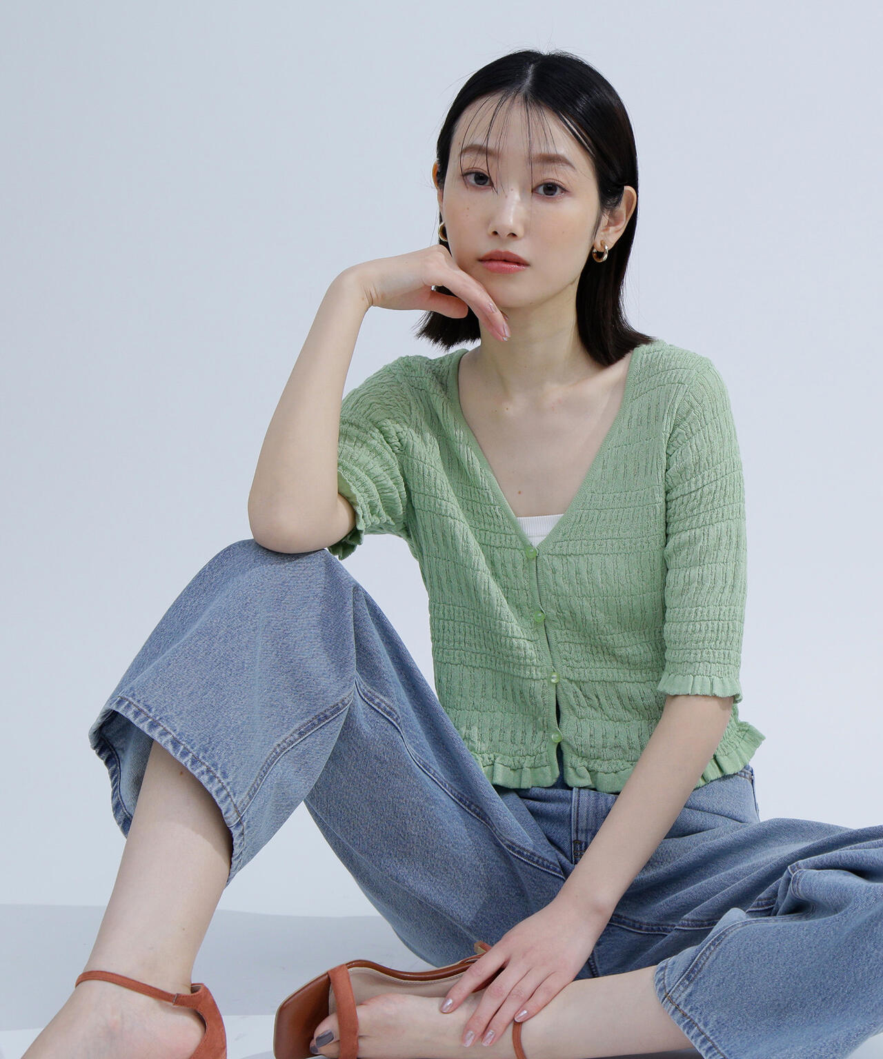 シンさま専用PHEENY2025SSコットンシャーリングニットカーディガン PHEENY2025SSコットンシャーリングニットカーディガン 2025年