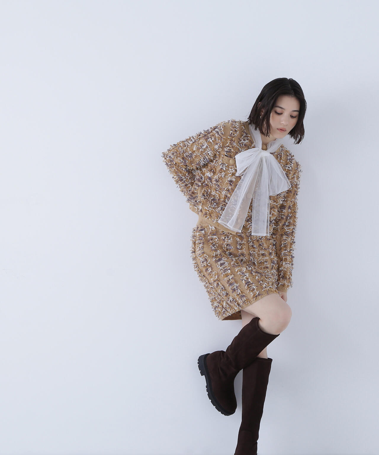 チュールボウタイブラウス