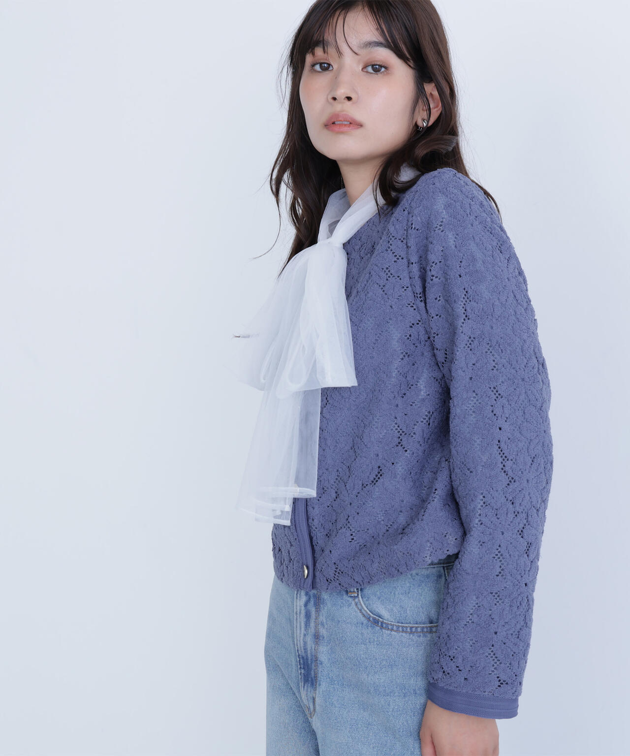 チュールボウタイブラウス