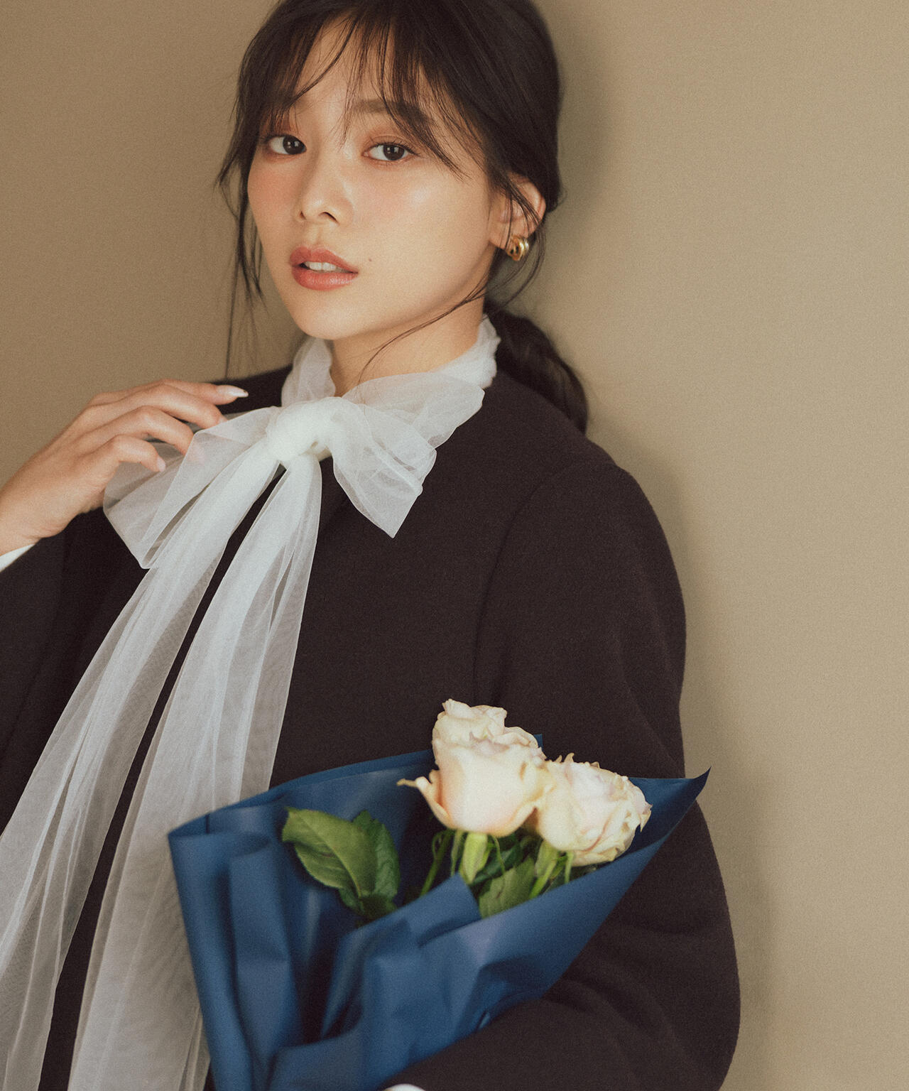 チュールボウタイブラウス