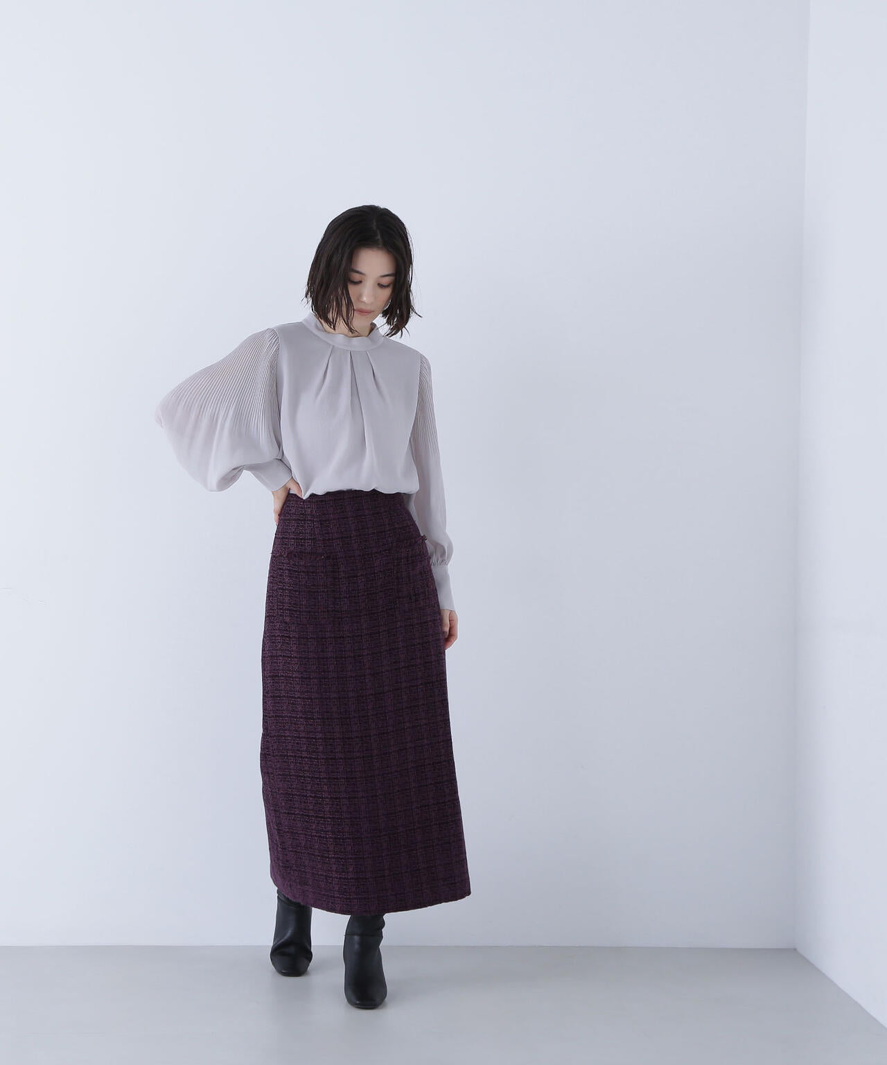 楊柳プリーツブラウス