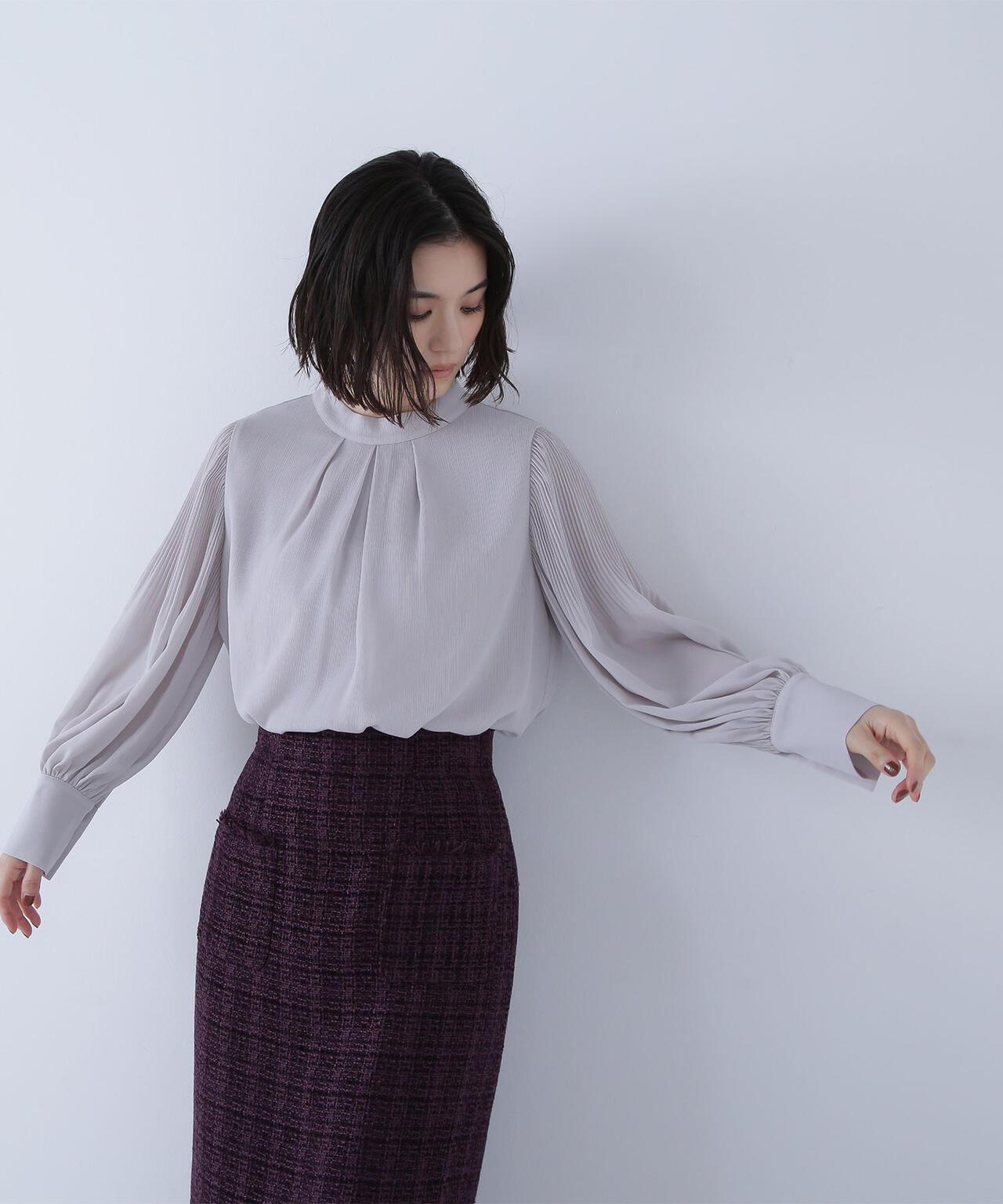 楊柳プリーツブラウス