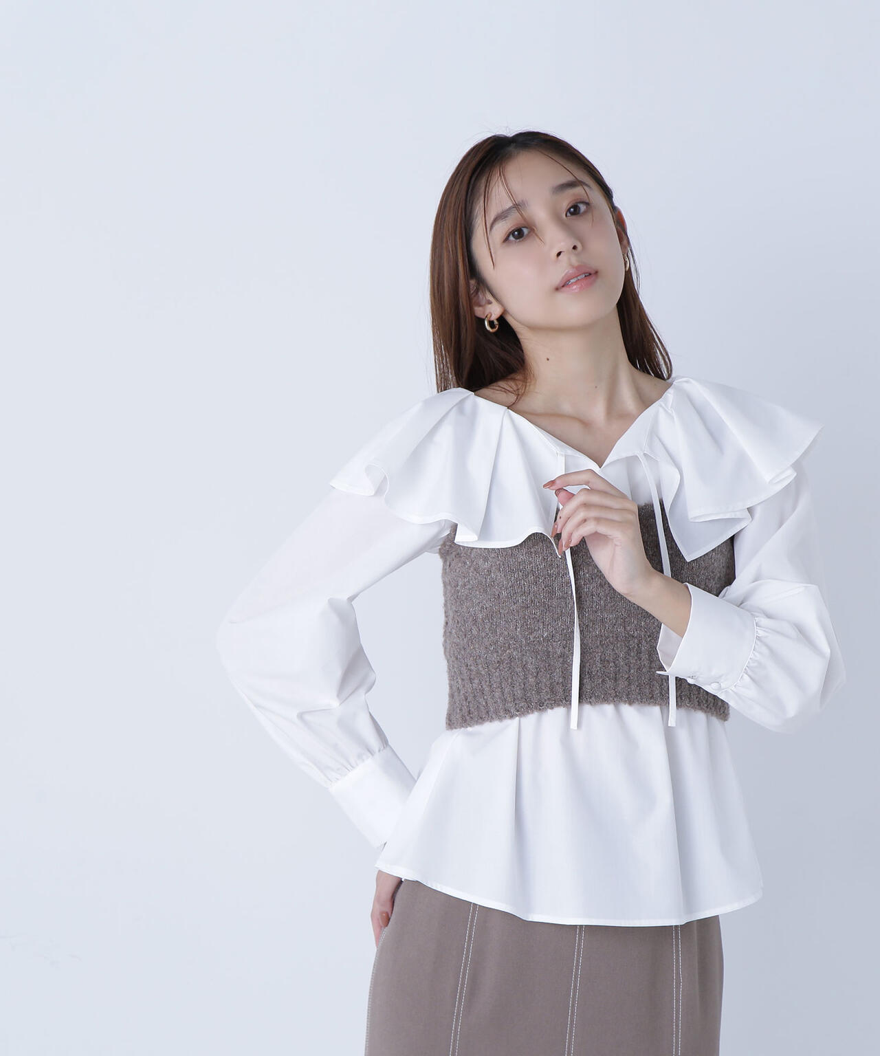 ビスチェセットラッフルブラウス