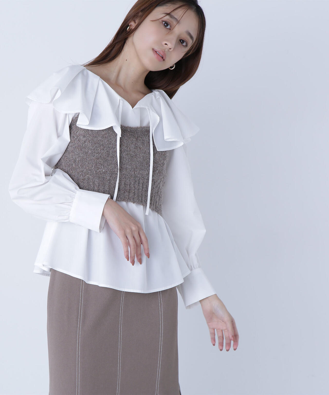 ビスチェセットラッフルブラウス