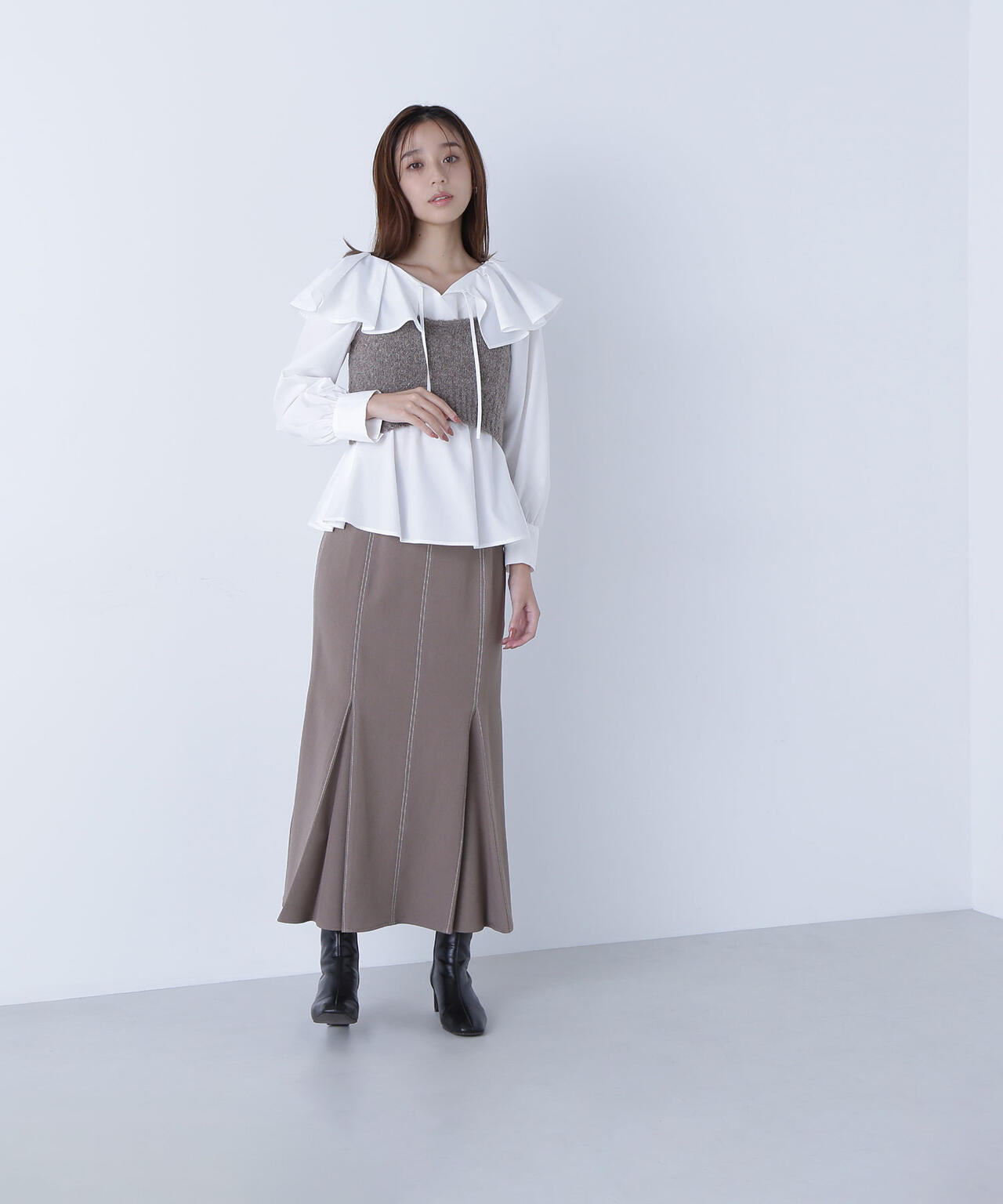 ビスチェセットラッフルブラウス