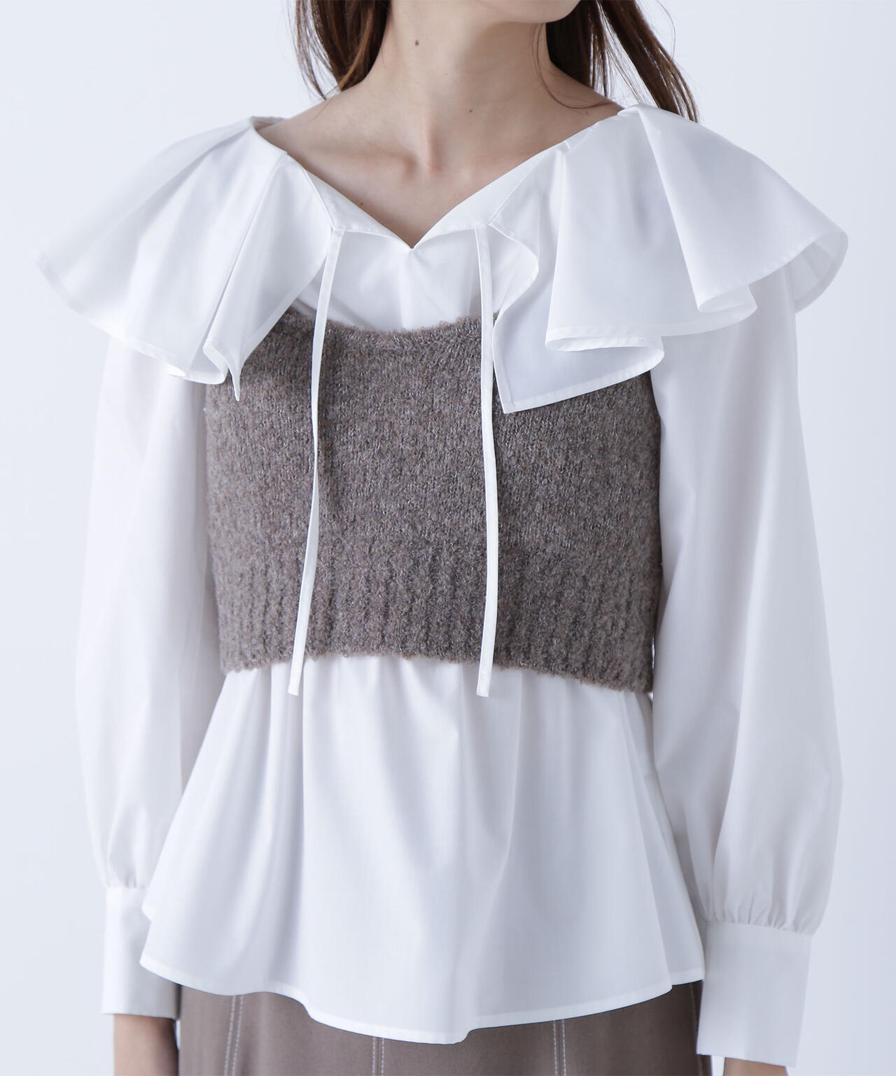 ビスチェセットラッフルブラウス