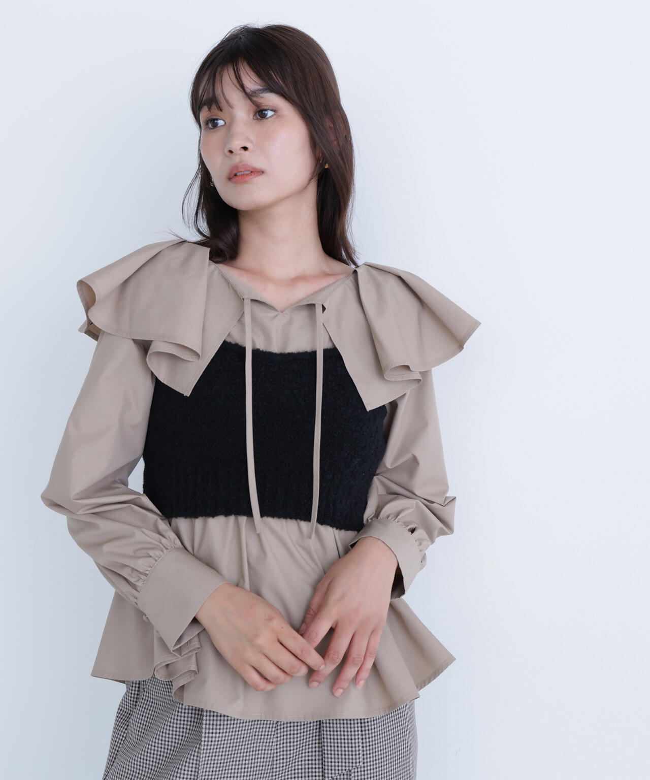 ビスチェセットラッフルブラウス