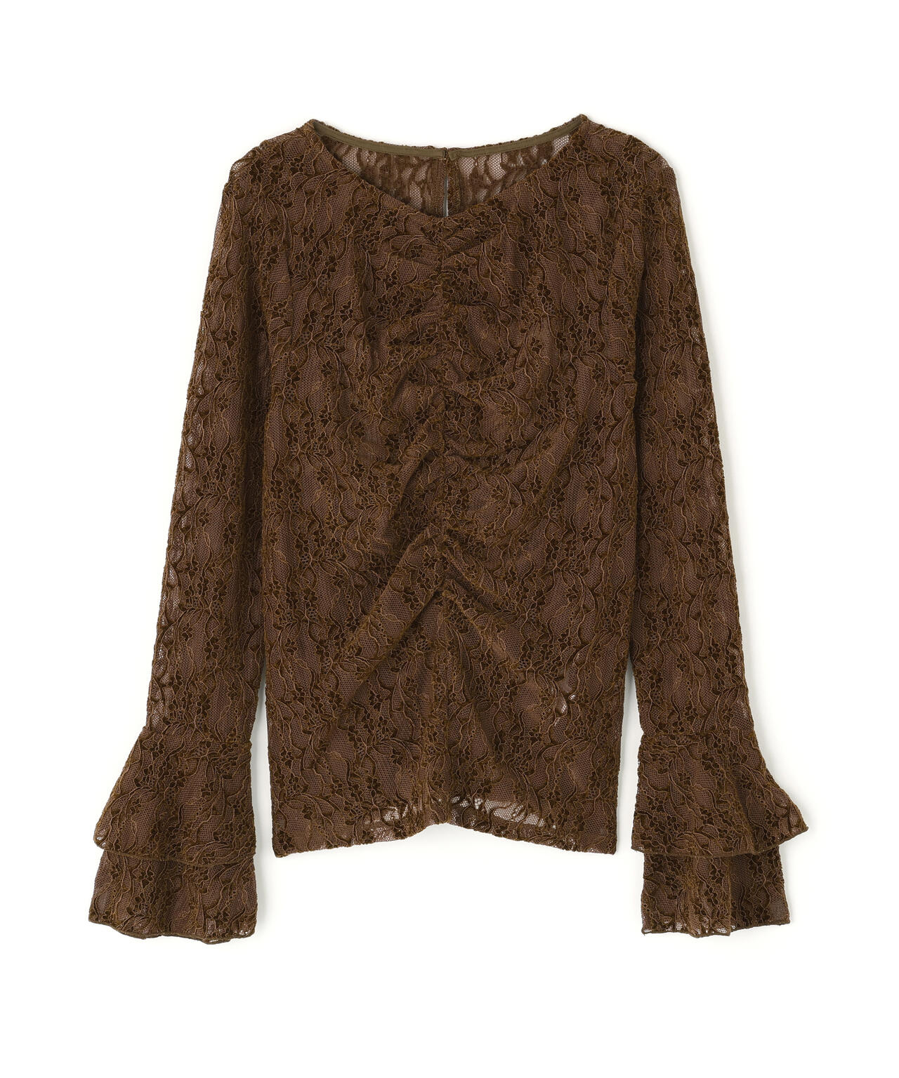 起毛レースフレアカフストップス