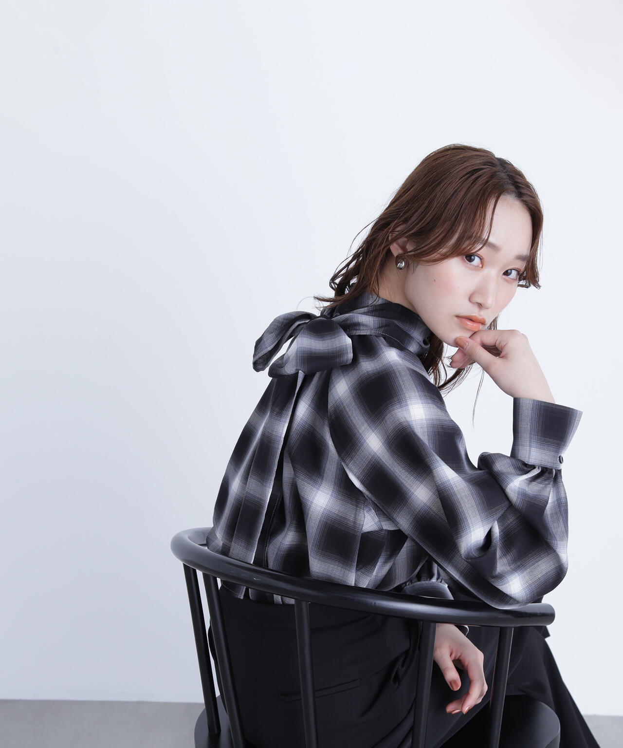 チェックボウタイブラウス | NATURAL BEAUTY BASIC（ナチュラル