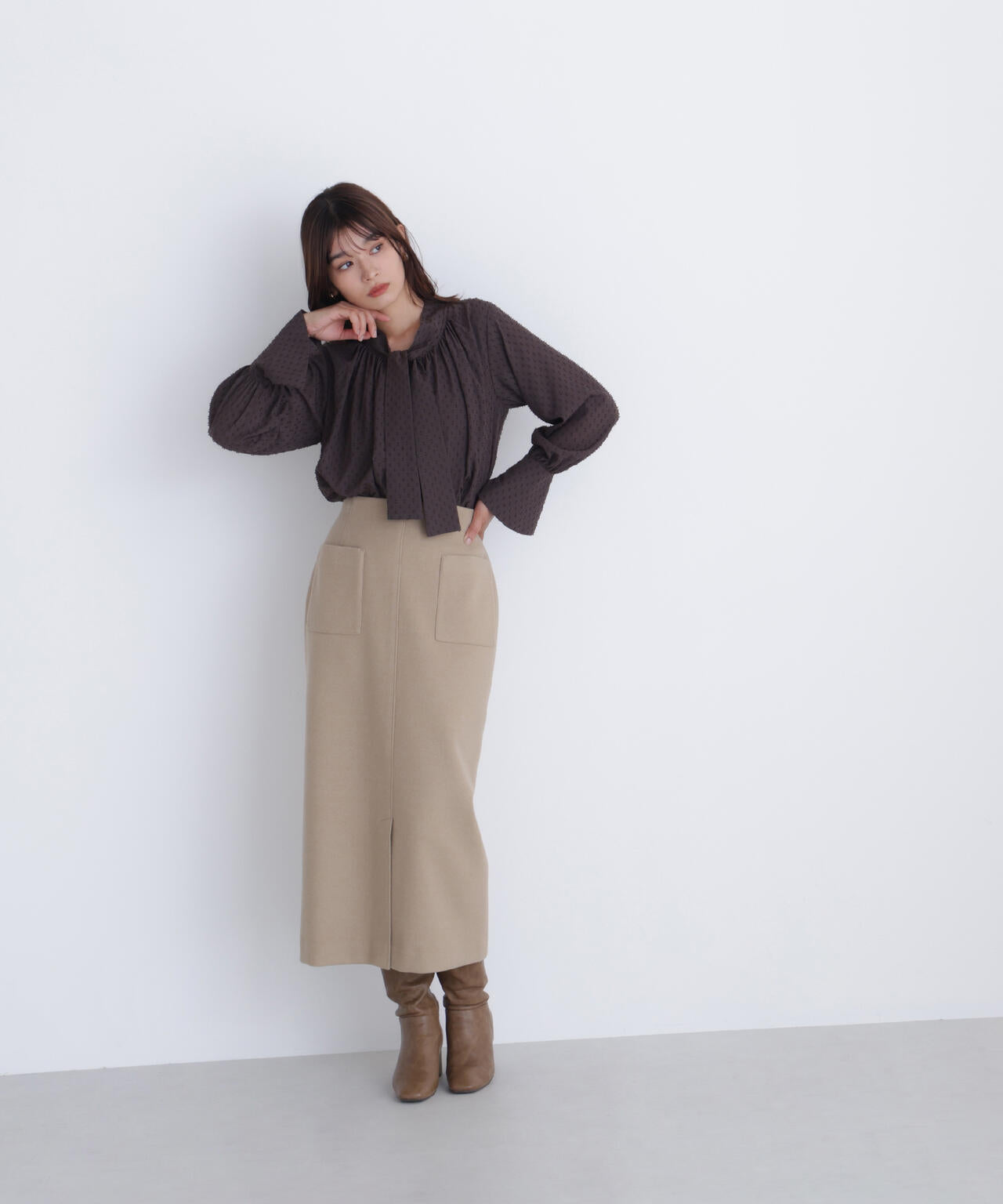 カットドビーボウブラウス | NATURAL BEAUTY BASIC（ナチュラル