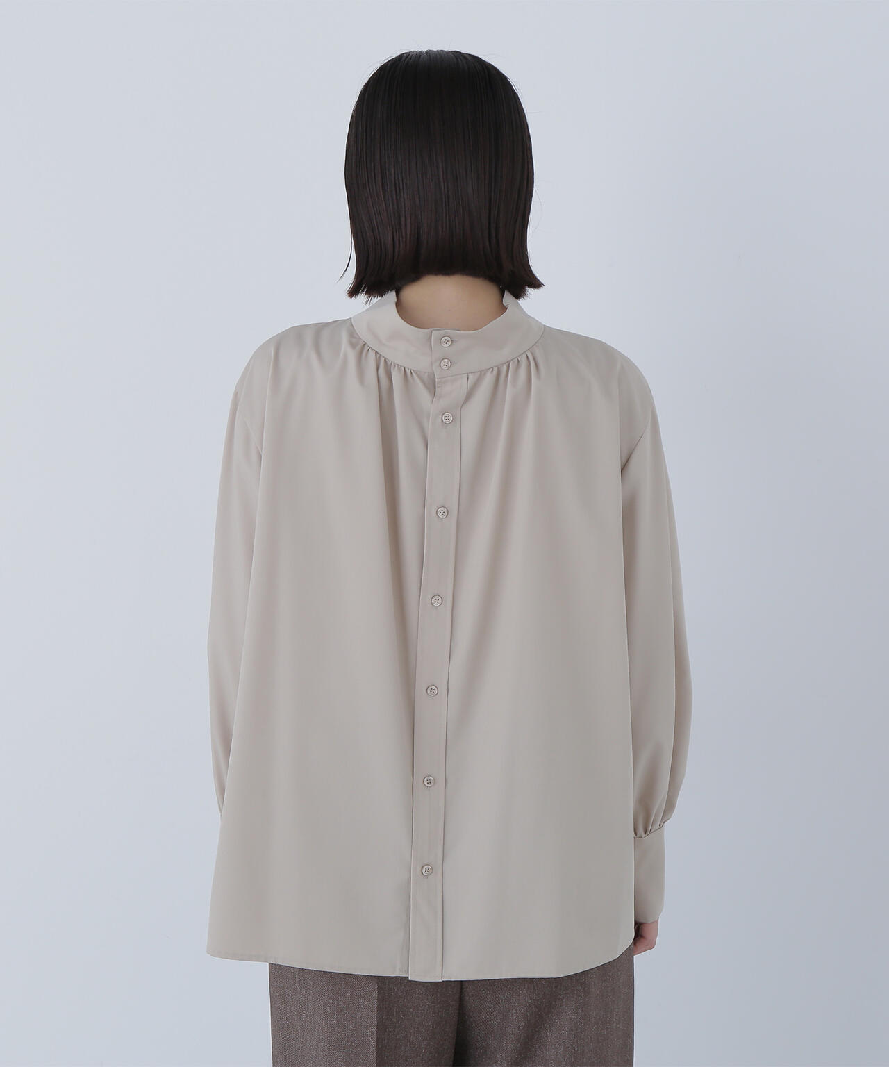 2wayスタンドネックブラウス