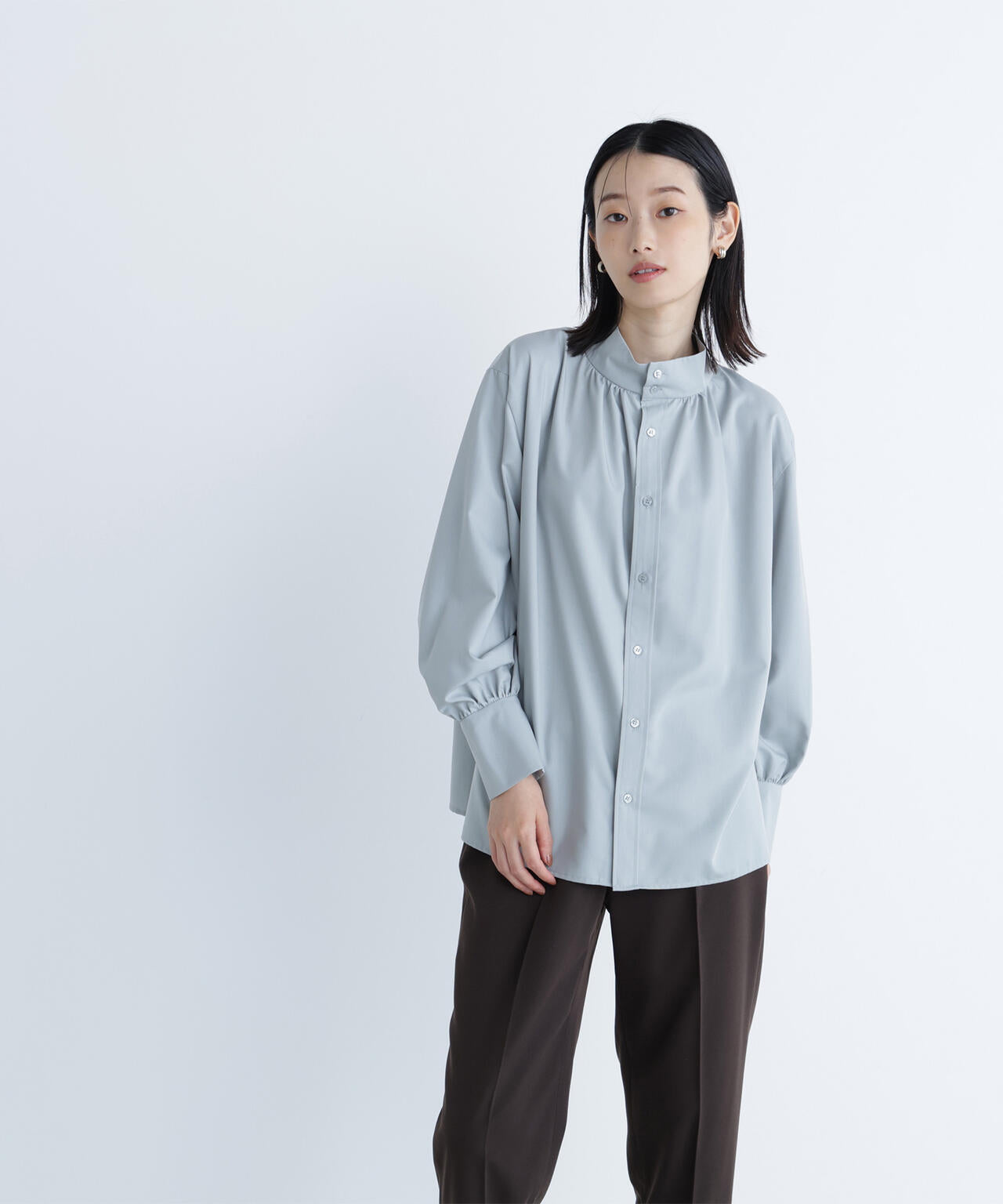 2wayスタンドネックブラウス