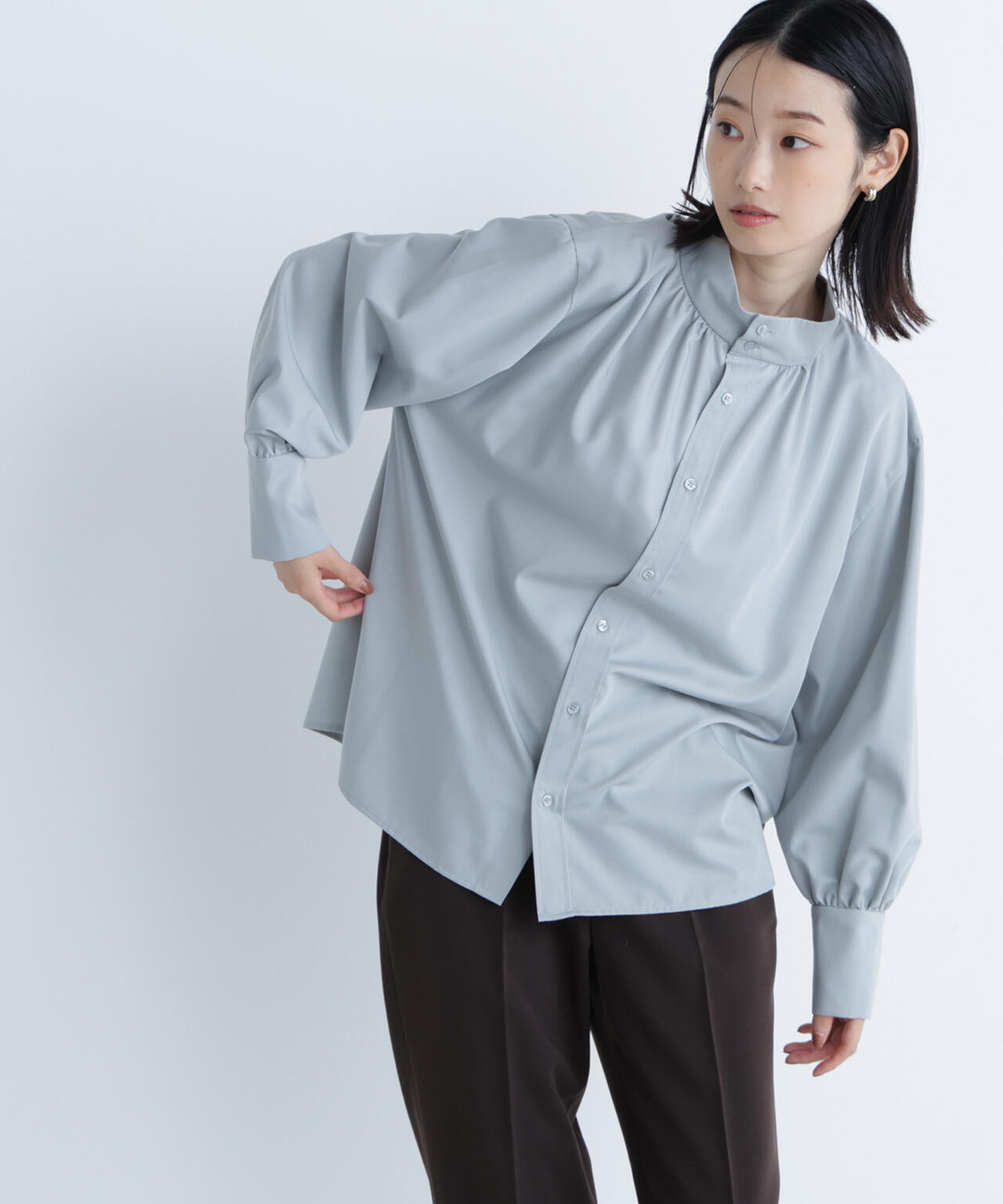 2wayスタンドネックブラウス | NATURAL BEAUTY BASIC（ナチュラル