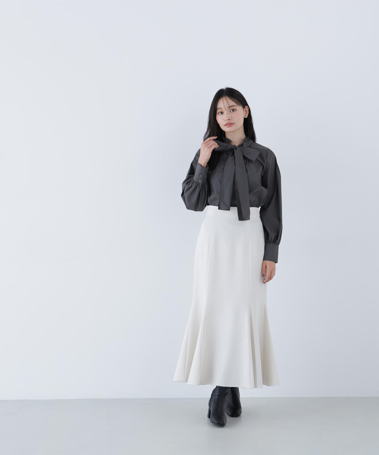 2wayスキッパーボウブラウス