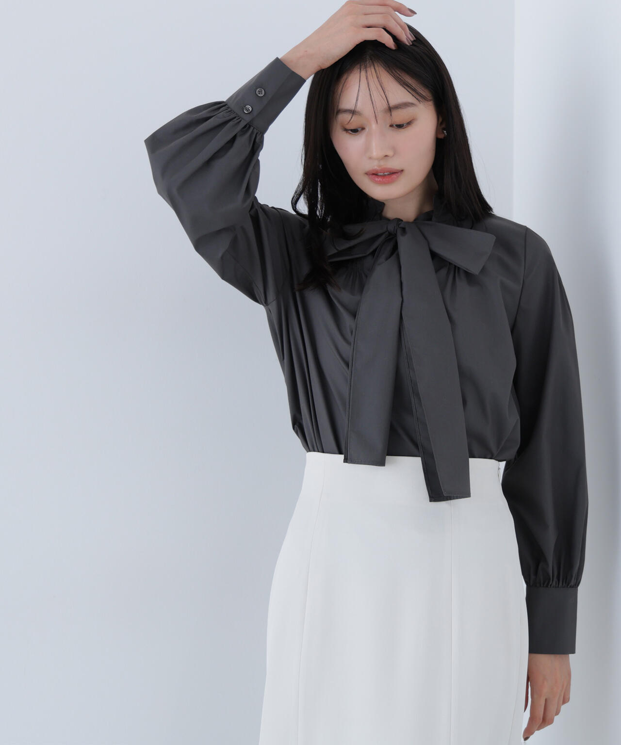 2wayスキッパーボウブラウス