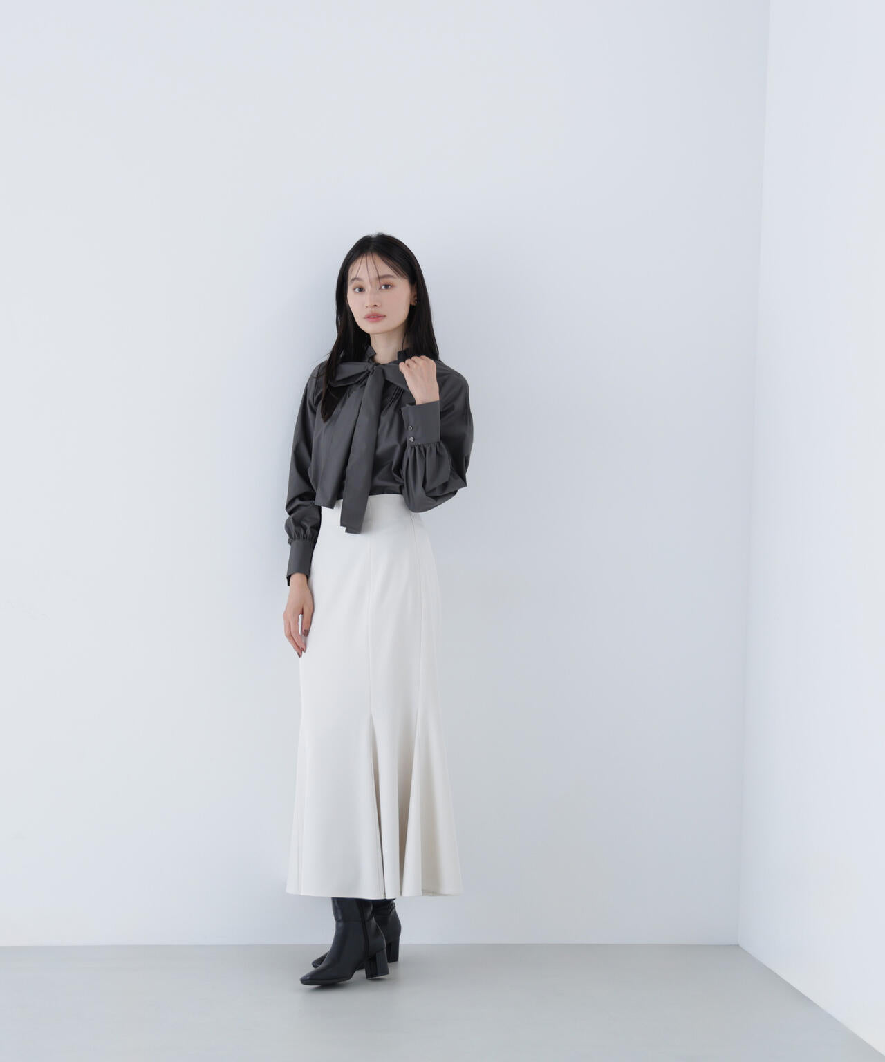 2wayスキッパーボウブラウス