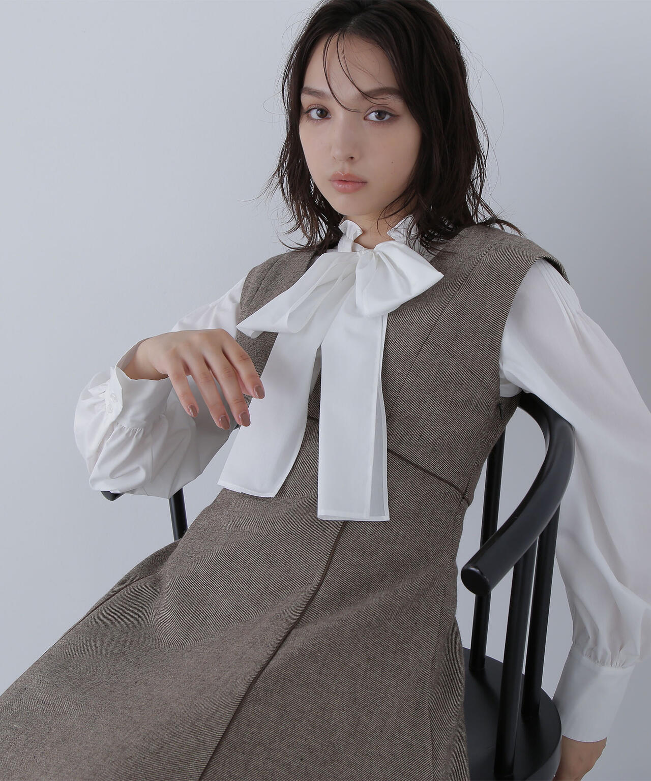 2wayスキッパーボウブラウス