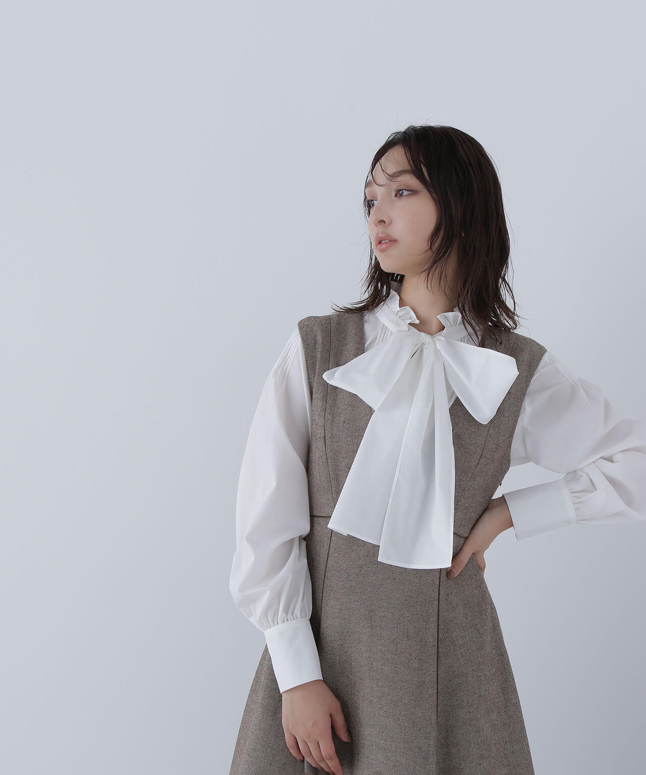 2wayスキッパーボウブラウス