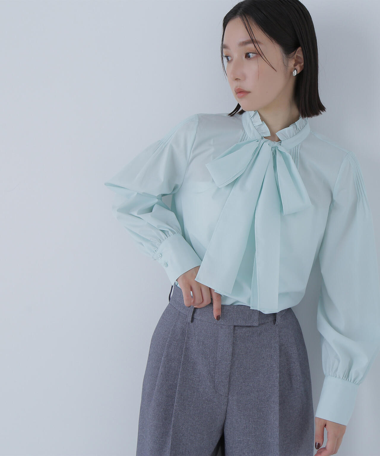 2wayスキッパーボウブラウス