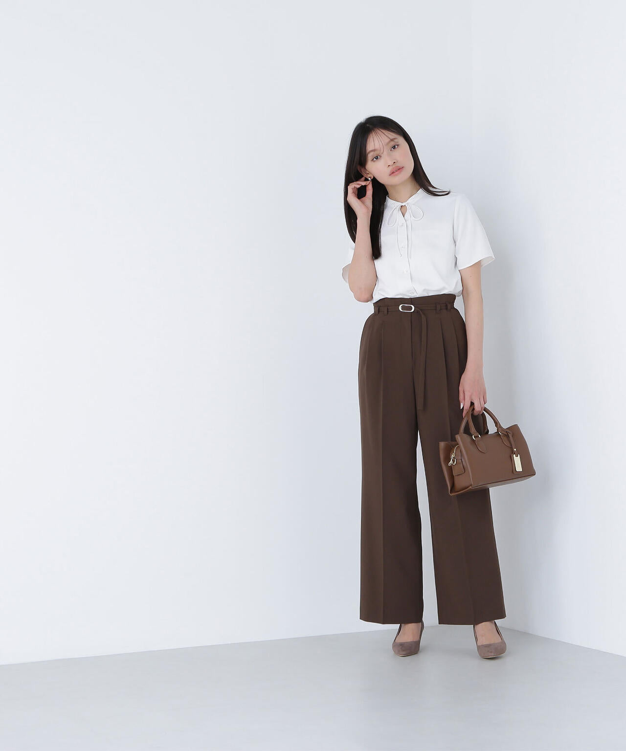 ナローリボンタイブラウス