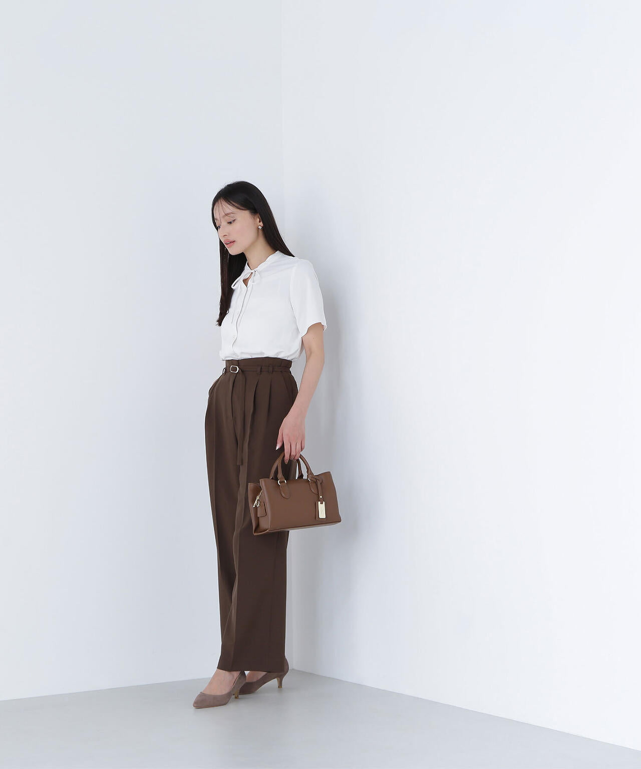 ナローリボンタイブラウス