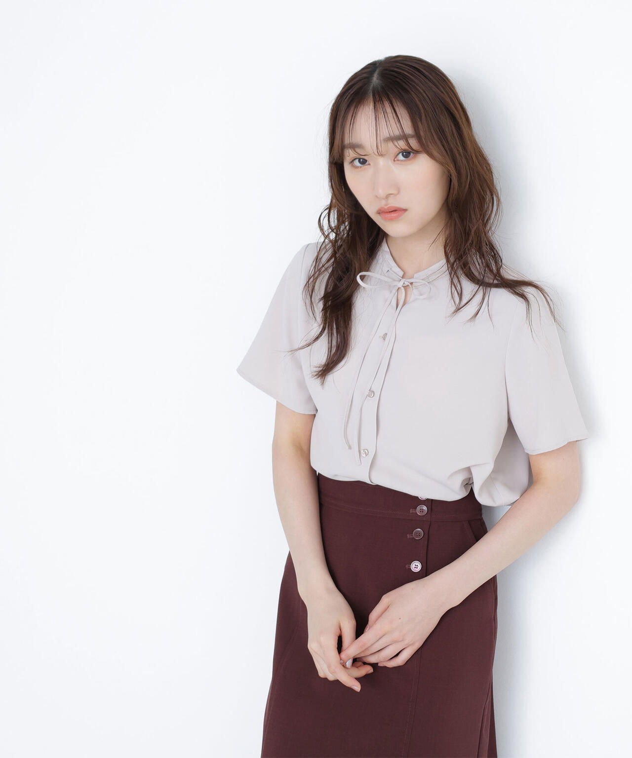 ナローリボンタイブラウス