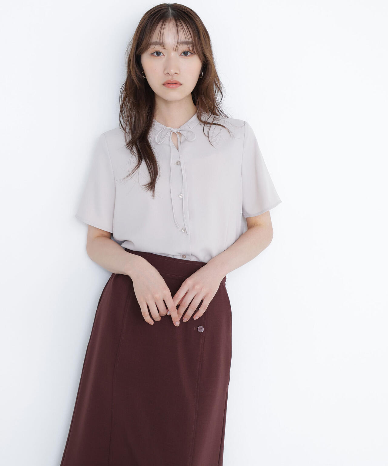 ナローリボンタイブラウス