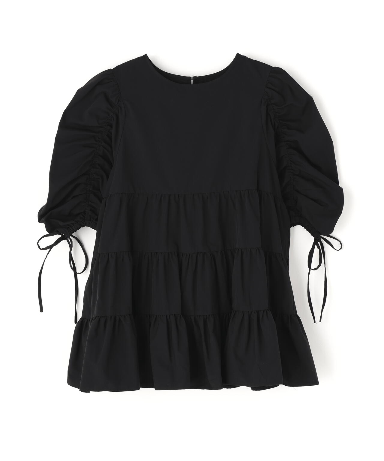 ギャザースリーブティアードチュニックブラウス