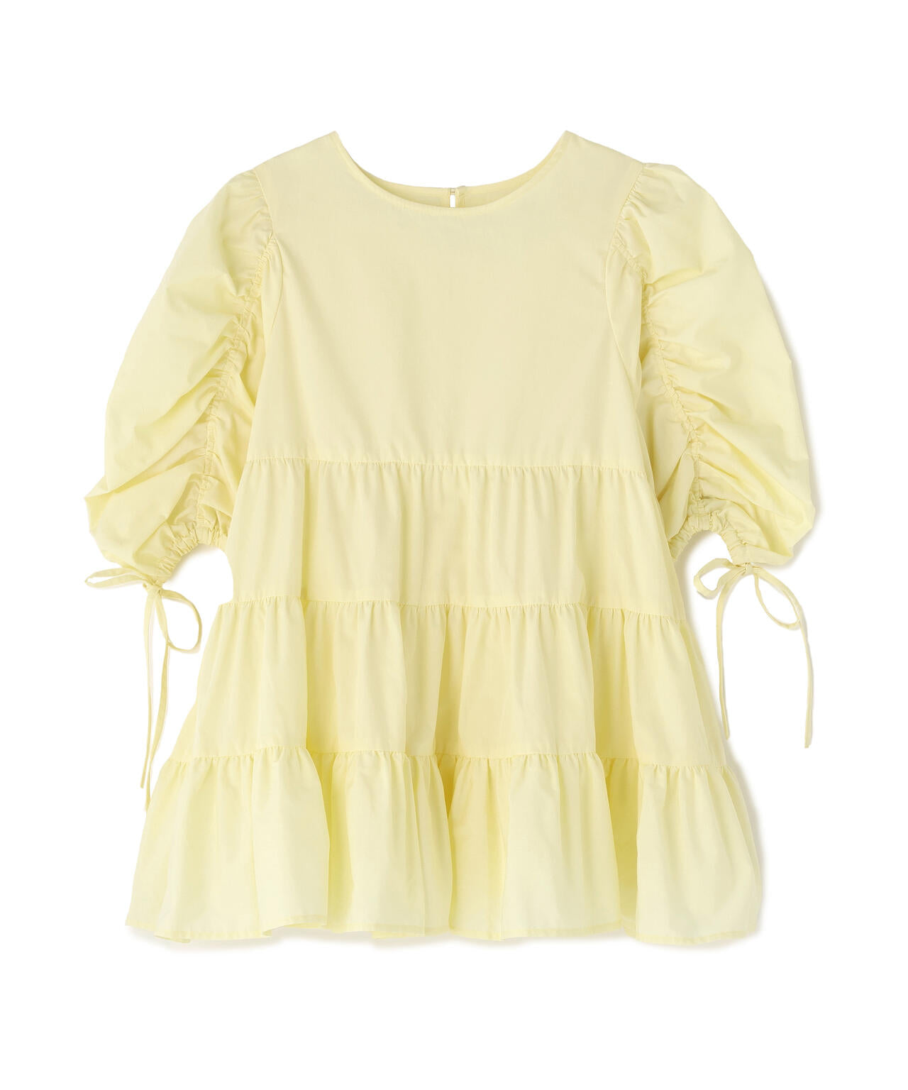 ギャザースリーブティアードチュニックブラウス