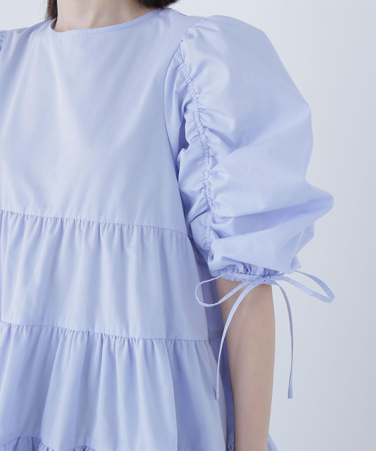 ギャザースリーブティアードチュニックブラウス | NATURAL BEAUTY