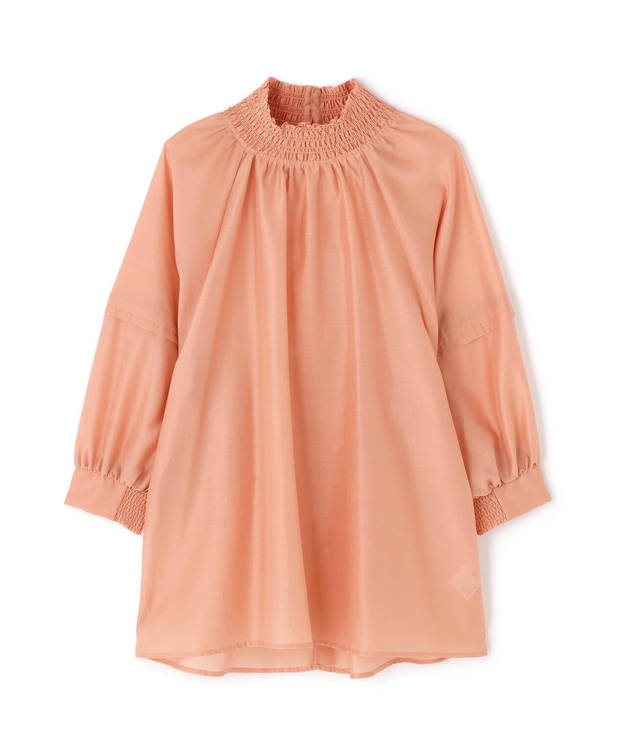 シャーリングネックドルマンブラウス