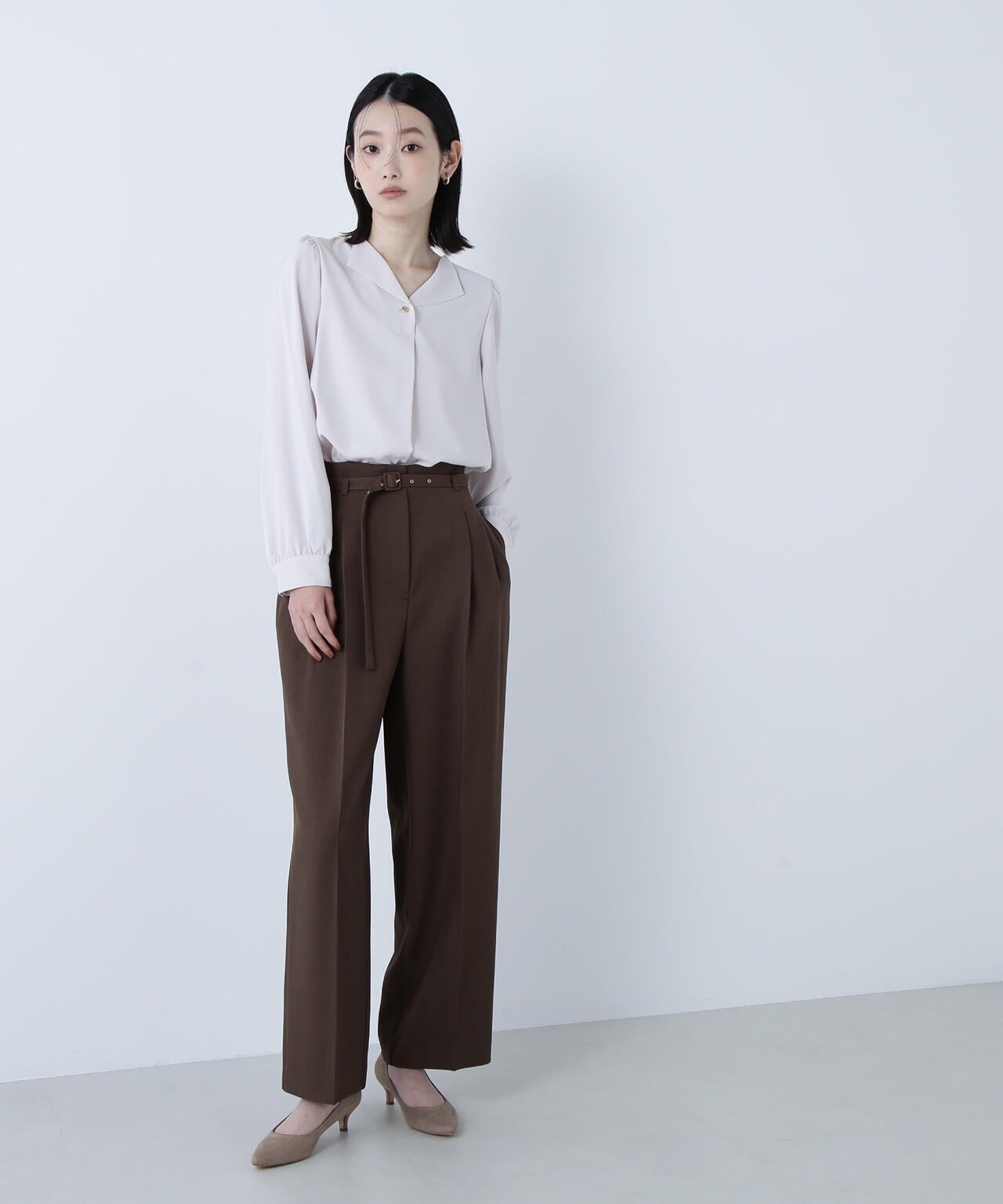 スキッパーメタルポイントブラウス