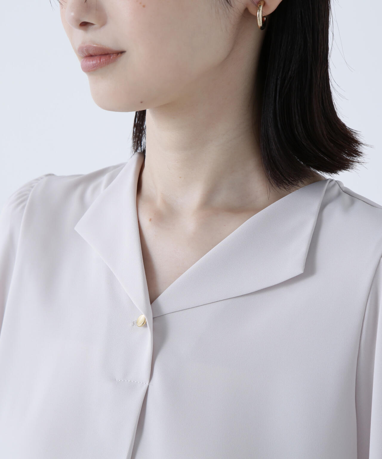 スキッパーメタルポイントブラウス