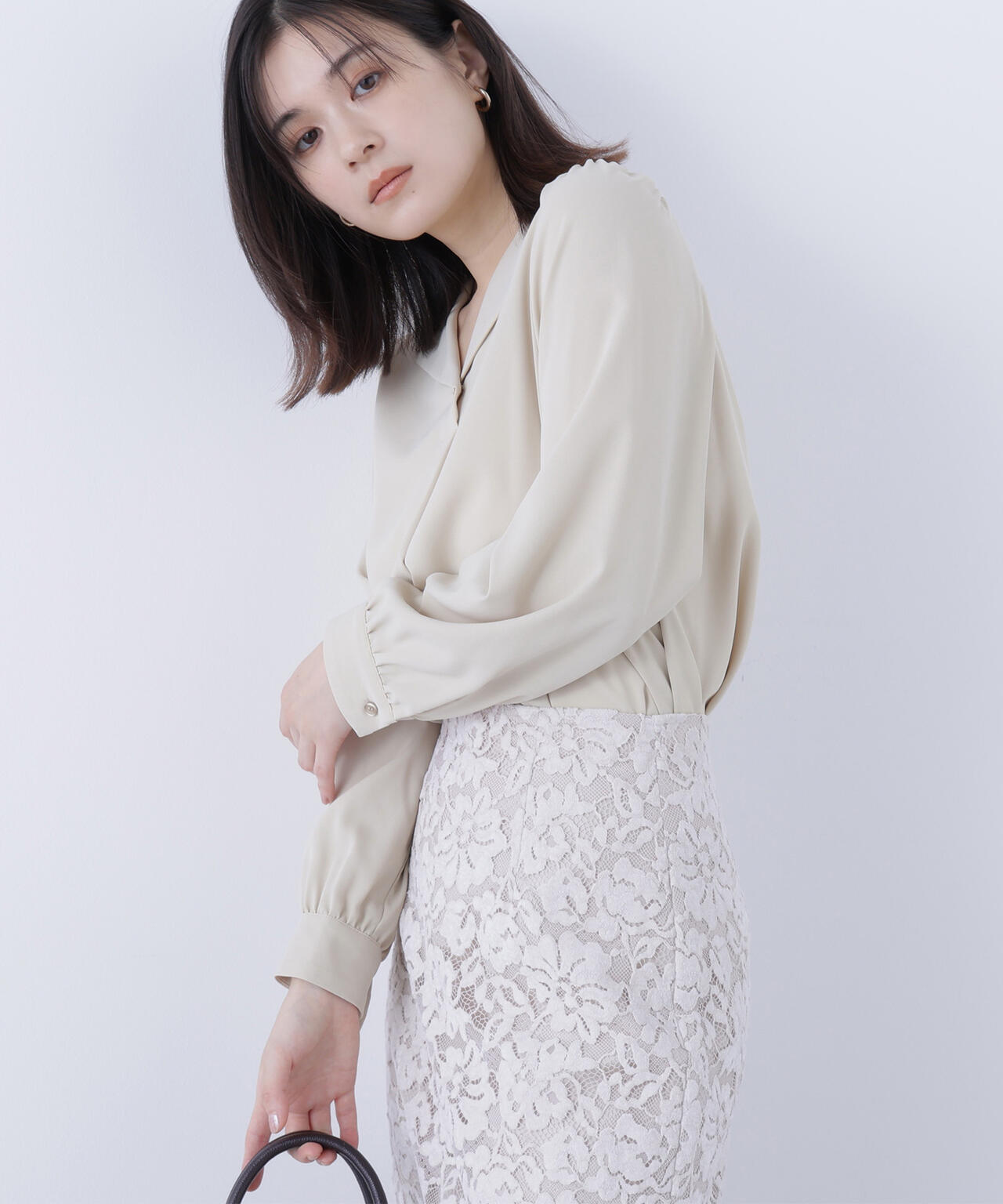 スキッパーメタルポイントブラウス