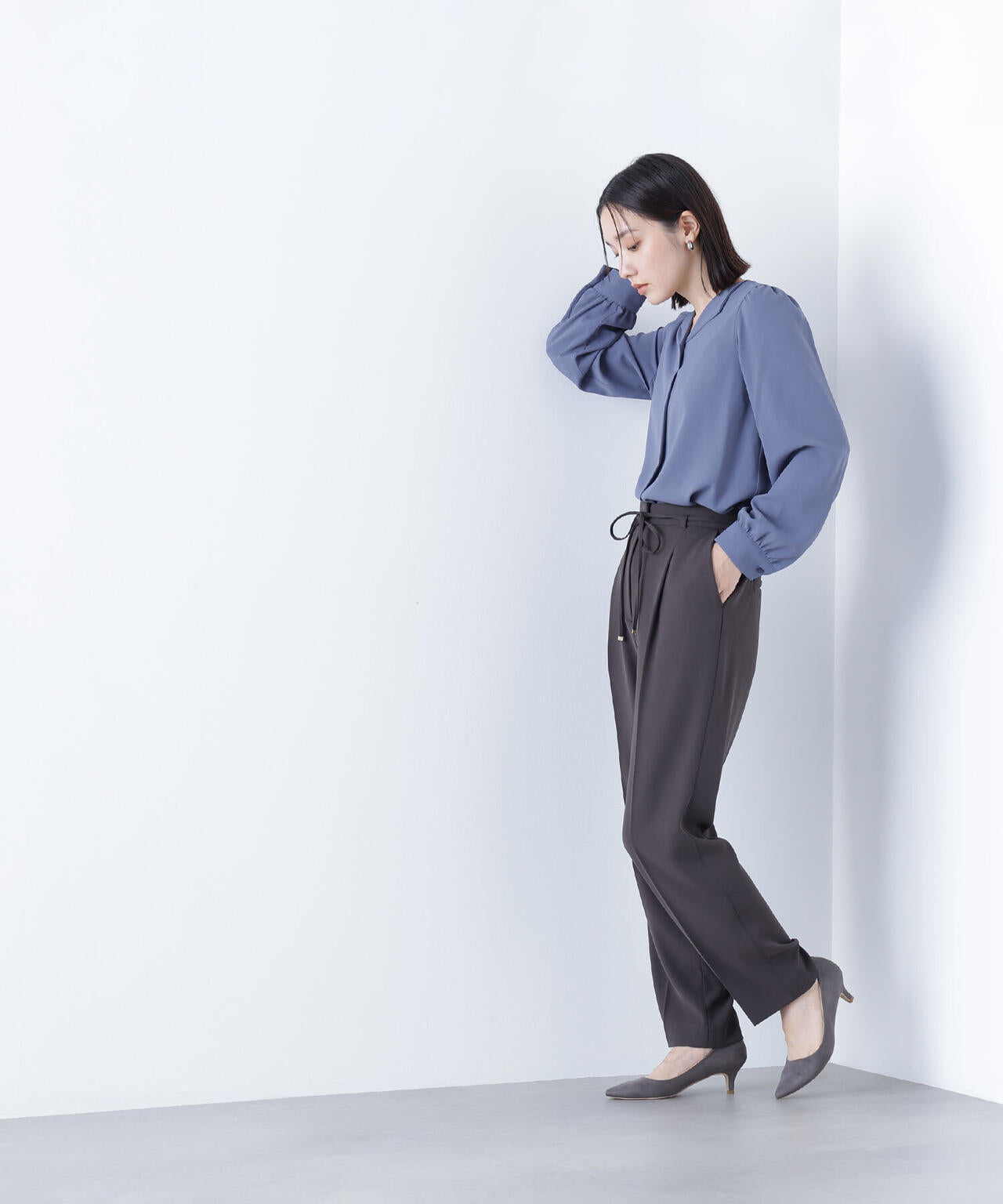 スキッパーメタルポイントブラウス