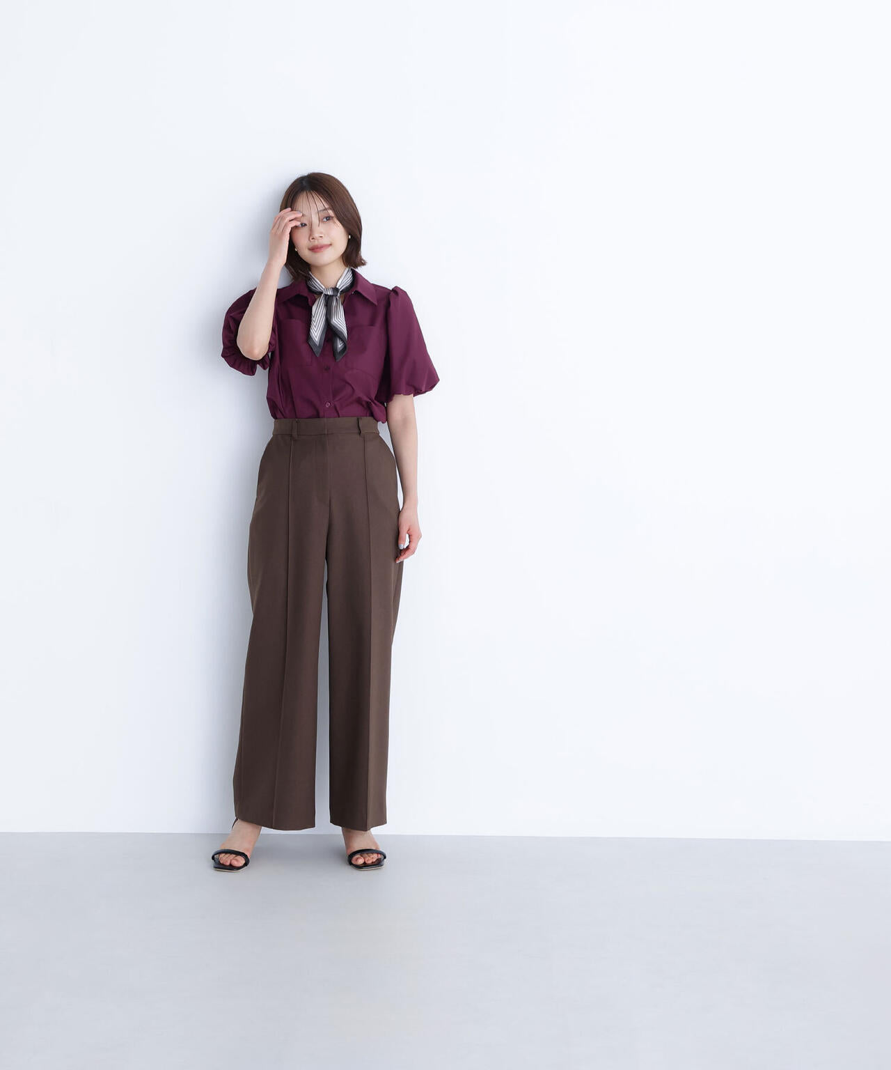 スカーフ付バルーンスリーブシャツ* | NATURAL BEAUTY BASIC