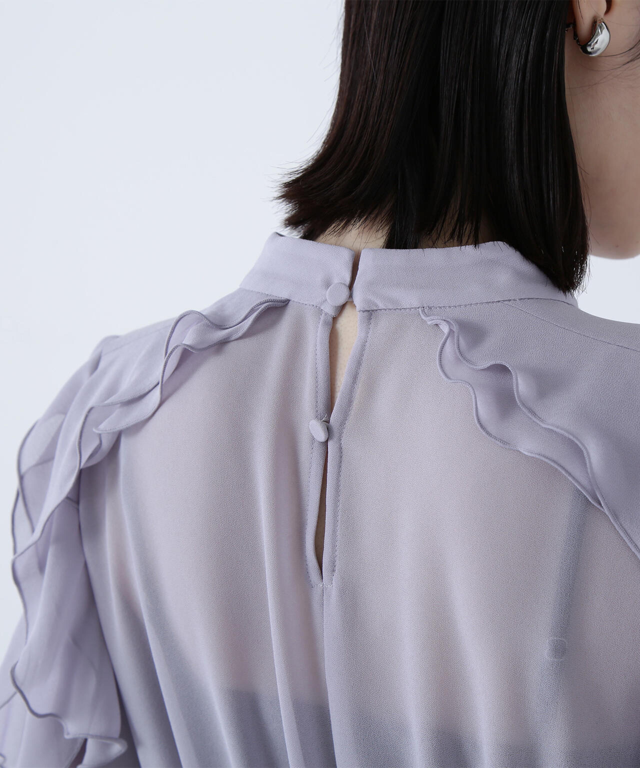 ラッフルスリーブチュニックブラウス