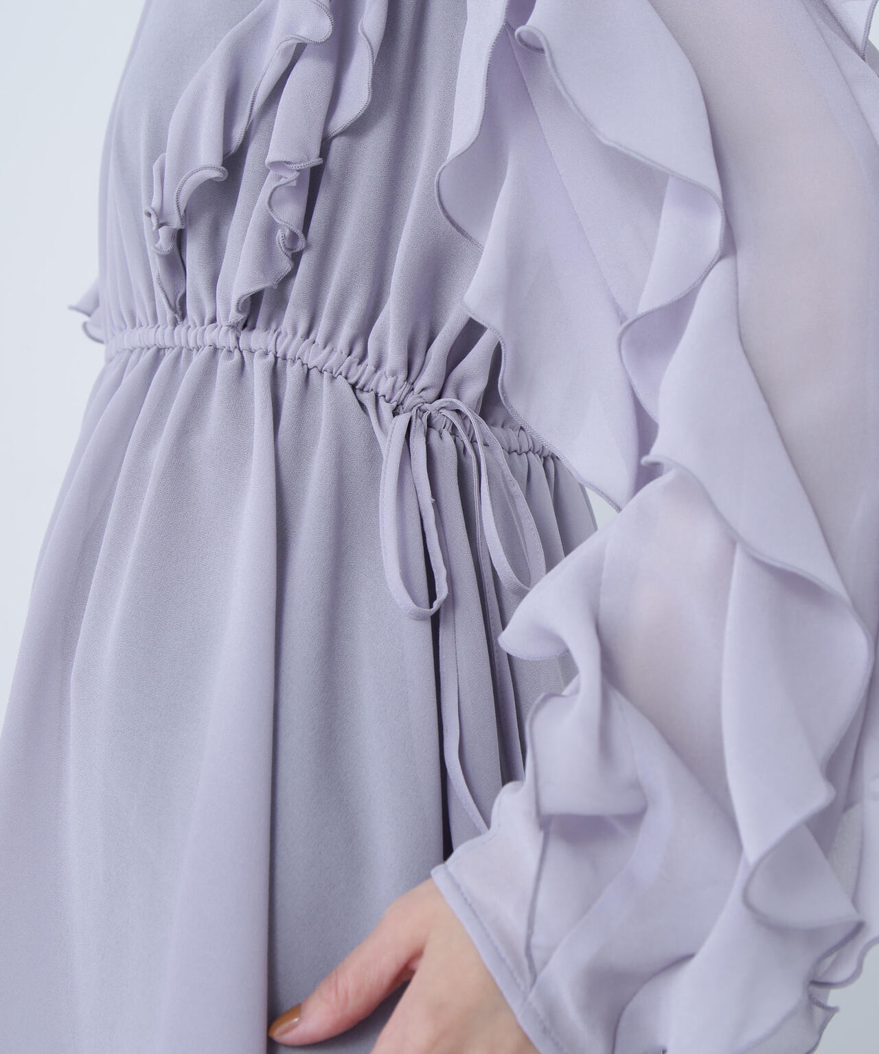 ラッフルスリーブチュニックブラウス